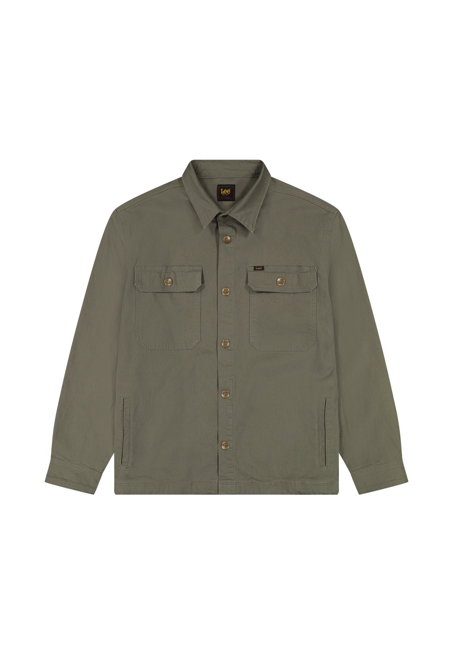 2 Pocket Overshirt in Lichen Olive Hemden Lee
