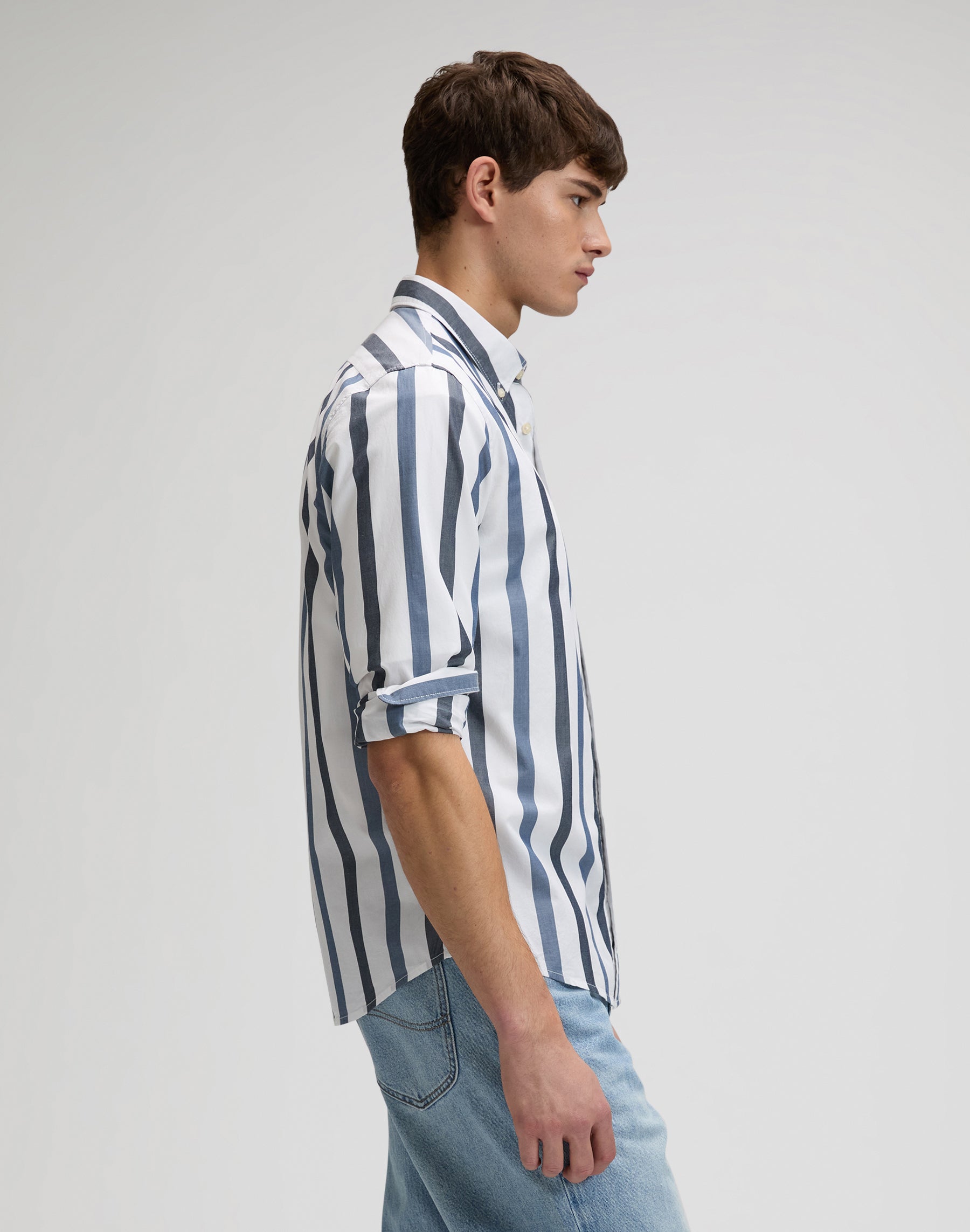 Lee Button Down in Tonal Rivet Navy Stripe Hemden Lee
