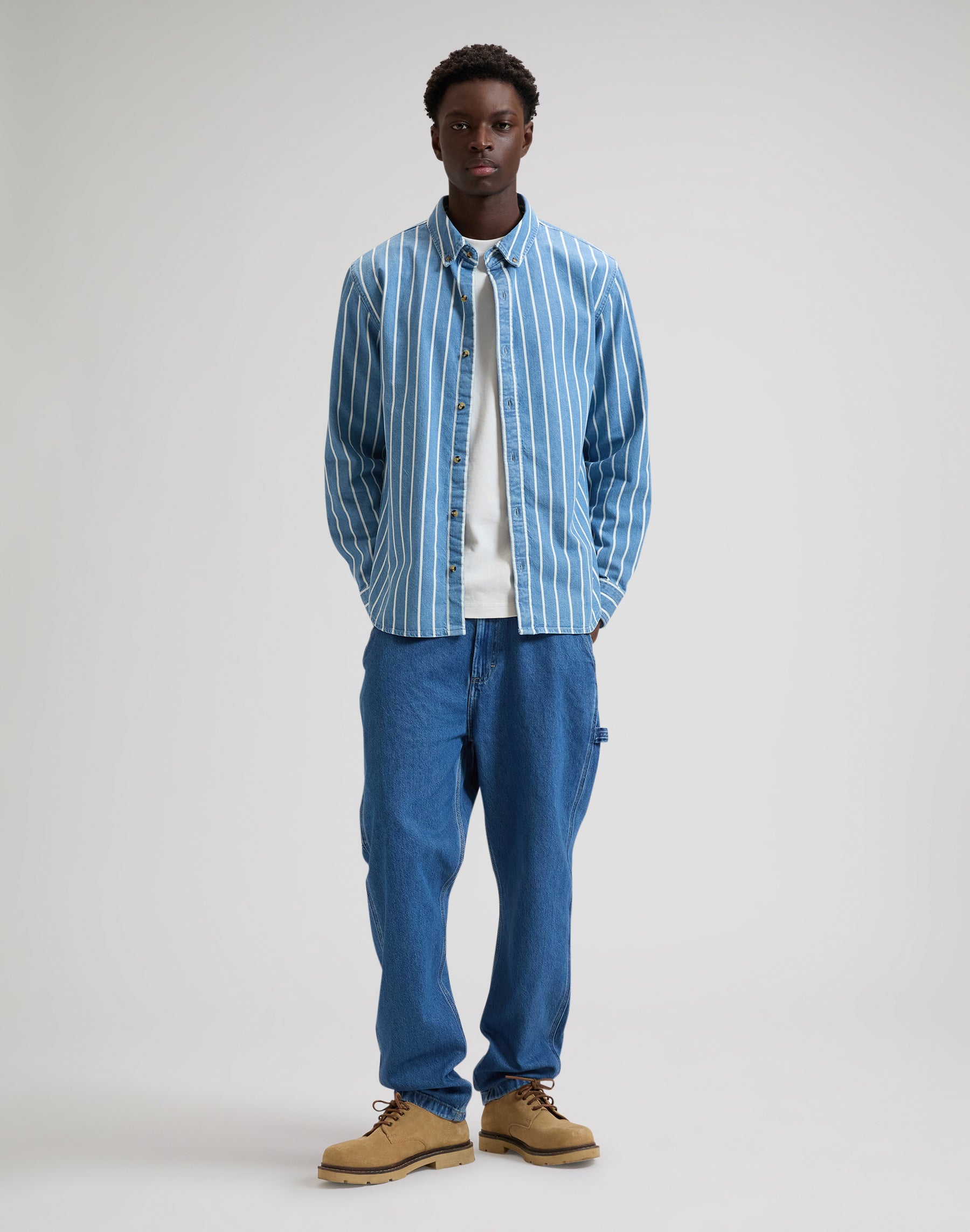 Workwear Button Down in Denim Stripe Hemden Lee