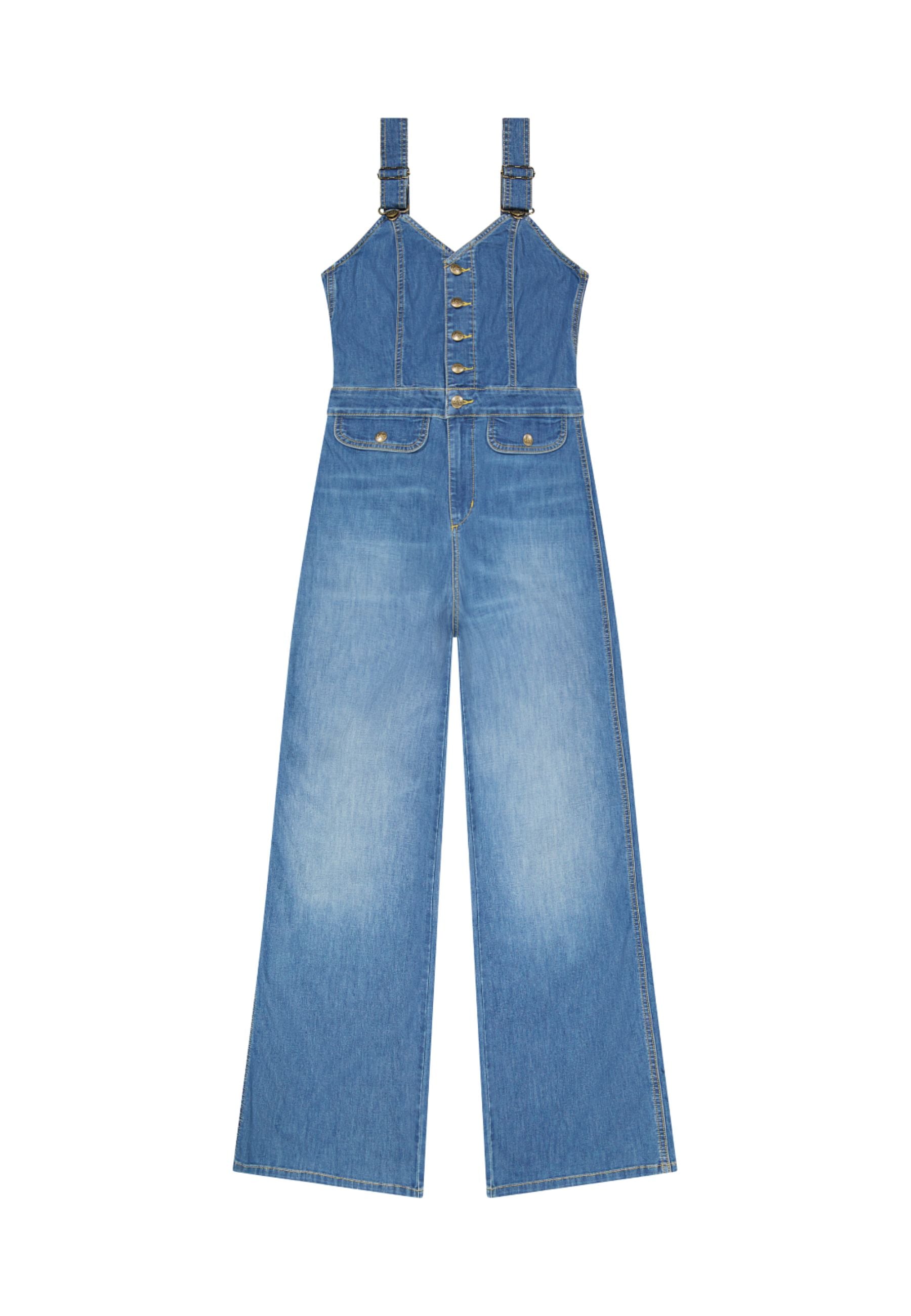 Cut Out Jumpsuit in Blue Arrow Overall Lee