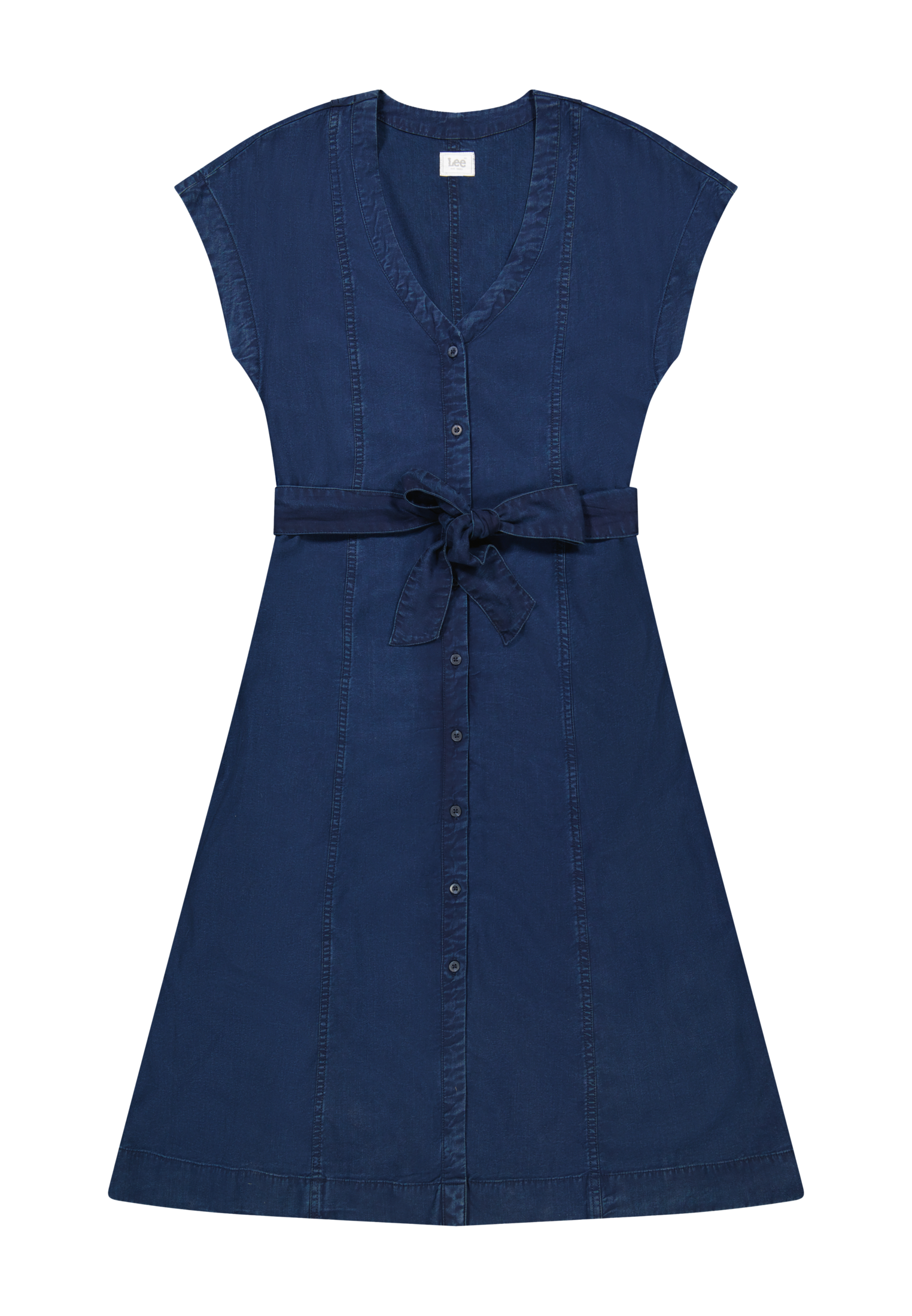 Belted Midi Dress in Sunset Ride Kleider Lee