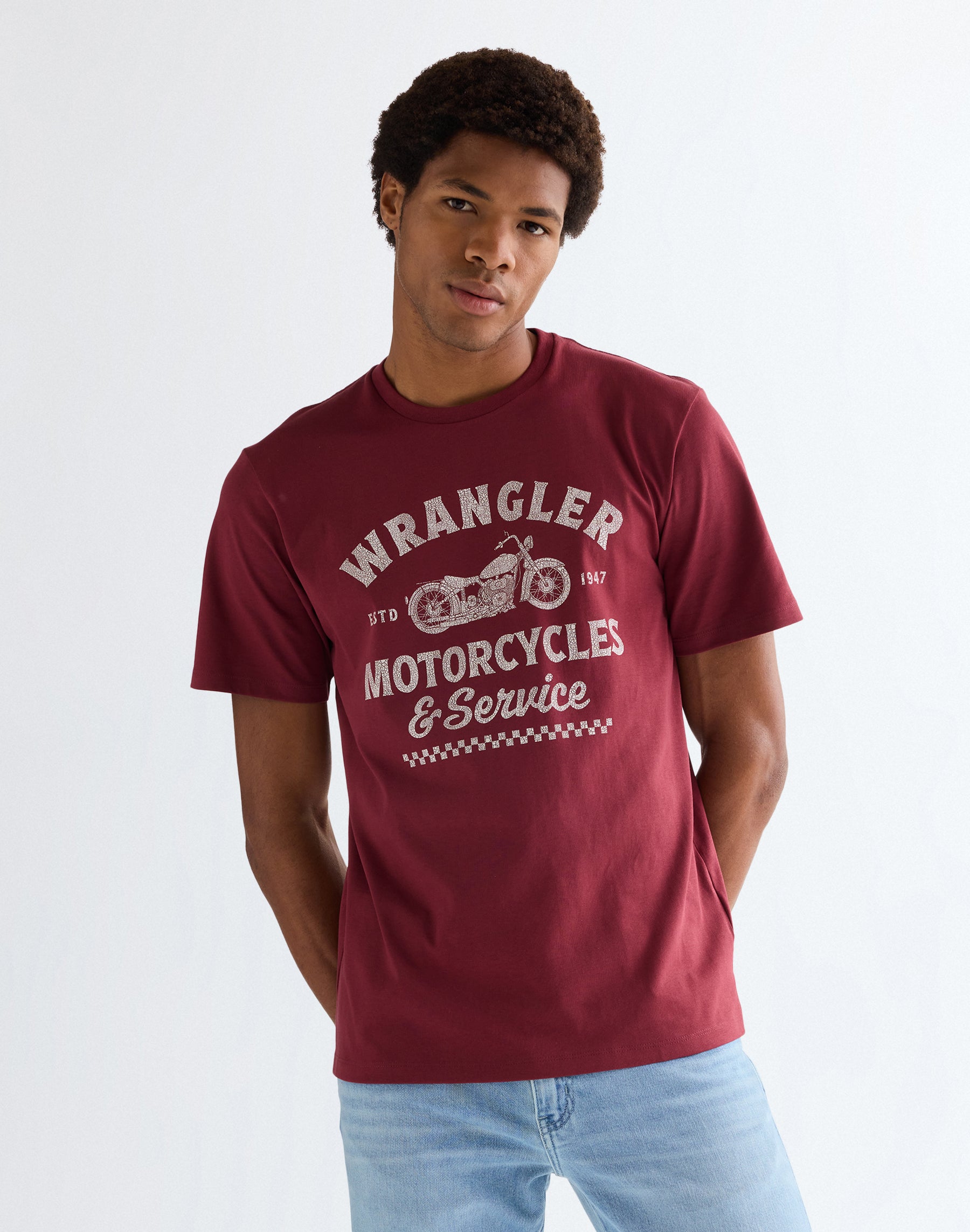 Americana Tee in Ruby Wine