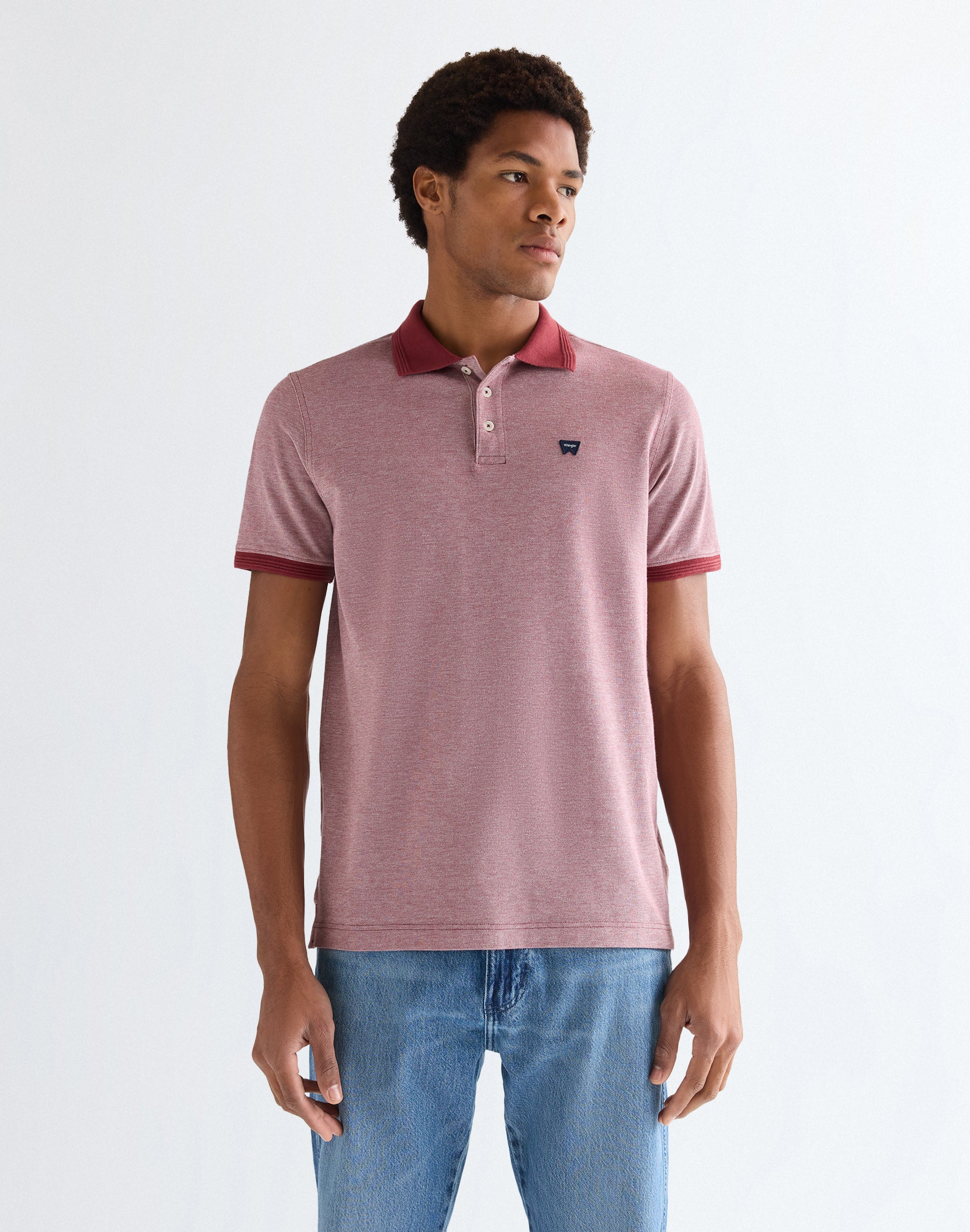 Refined Polo Shirt in Ruby Wine T-Shirts Wrangler