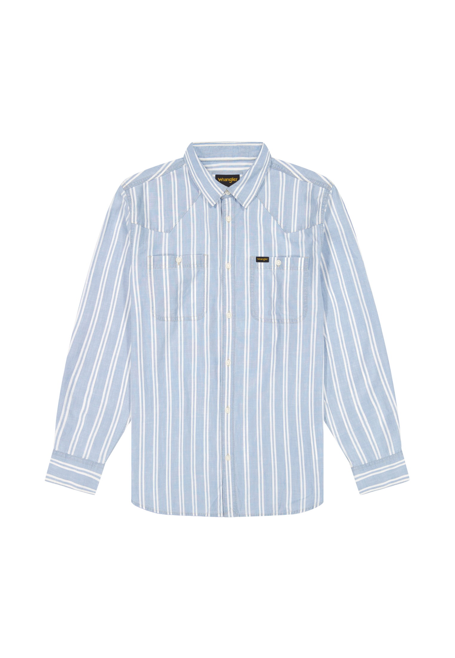 Chambray Shirt in Light Stripe Hemden Wrangler