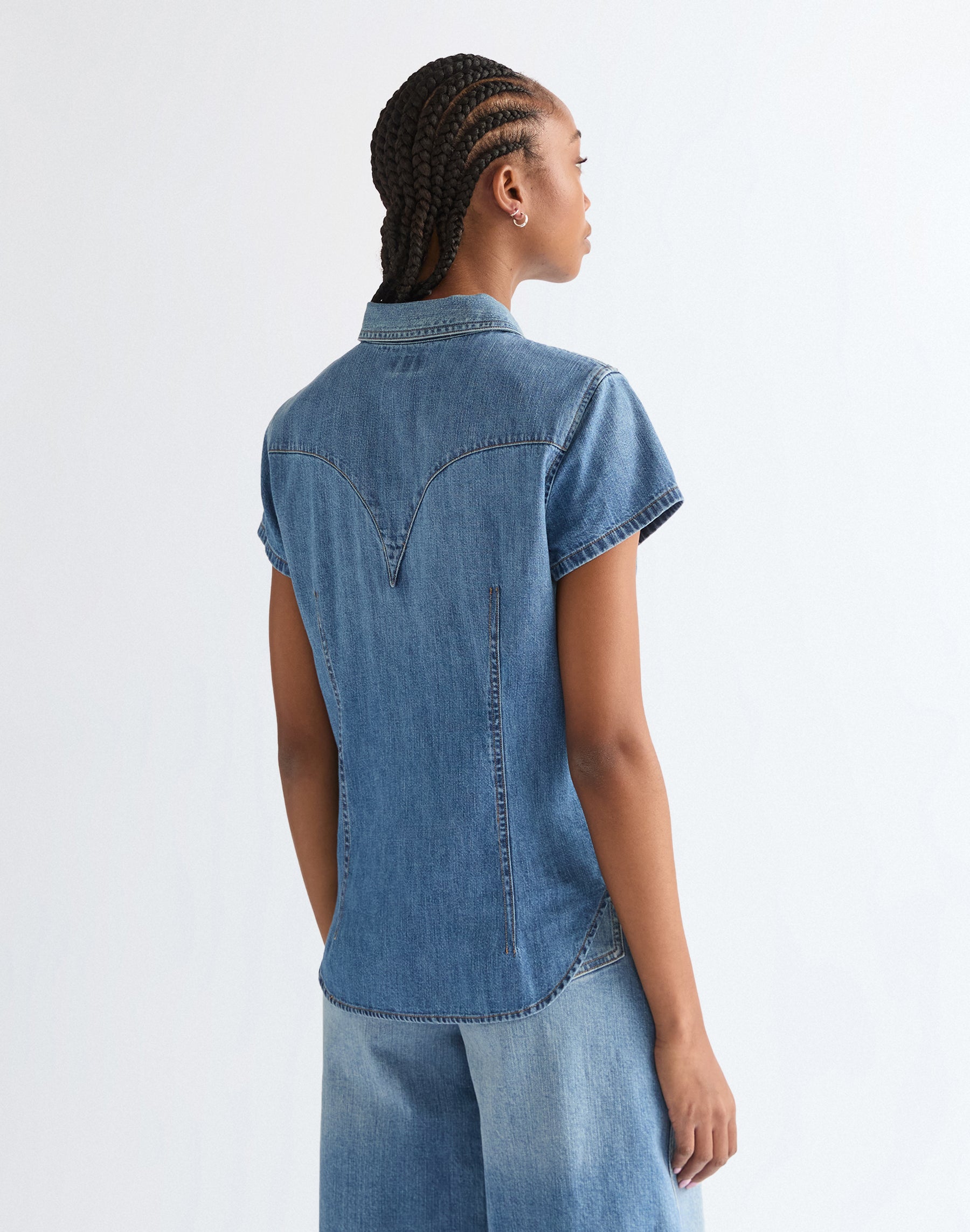 Shortsleeve Stylized Western in Hazy Horizon Hemden Wrangler