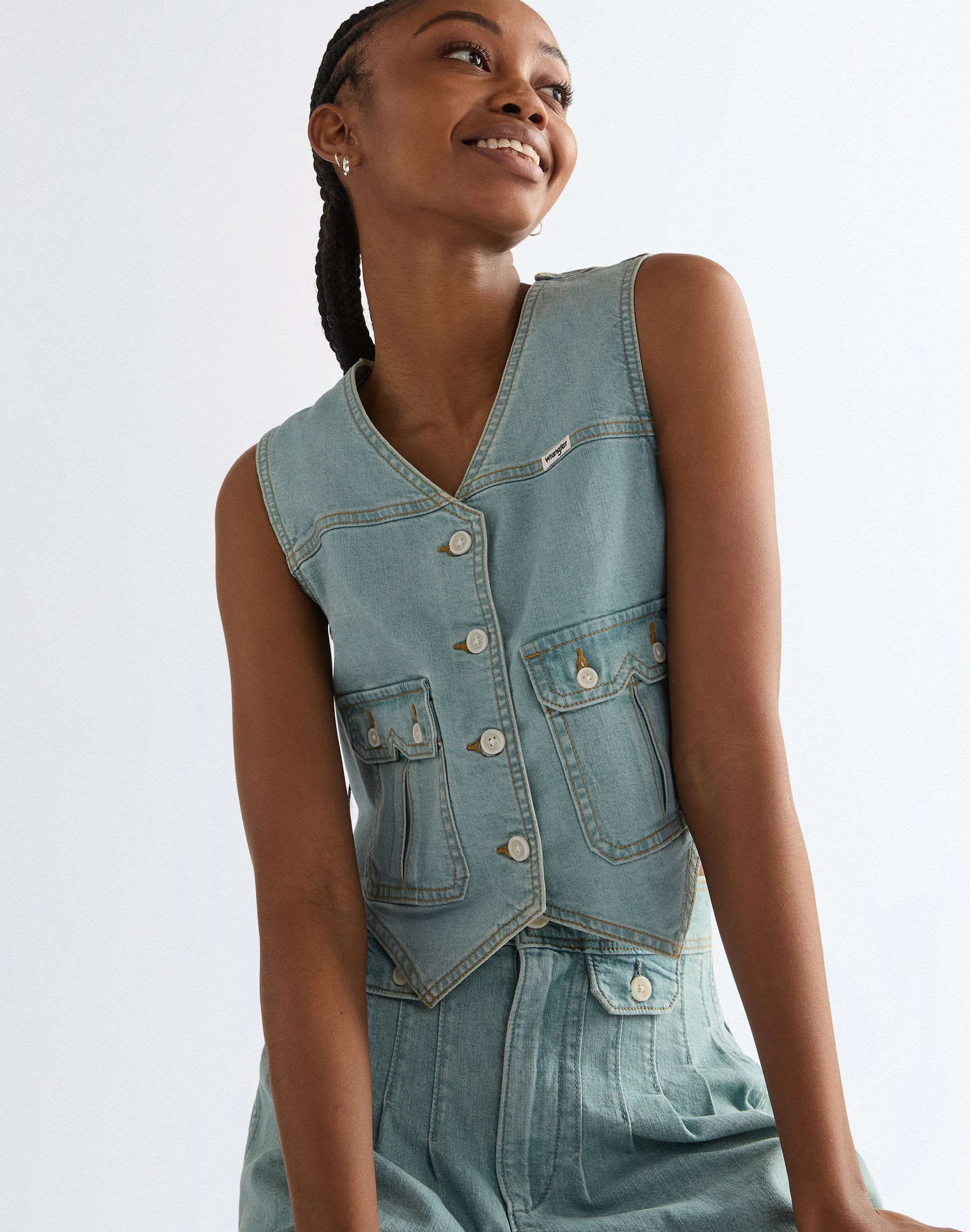 Country Estate Vest in Pale Denim Jacken Wrangler