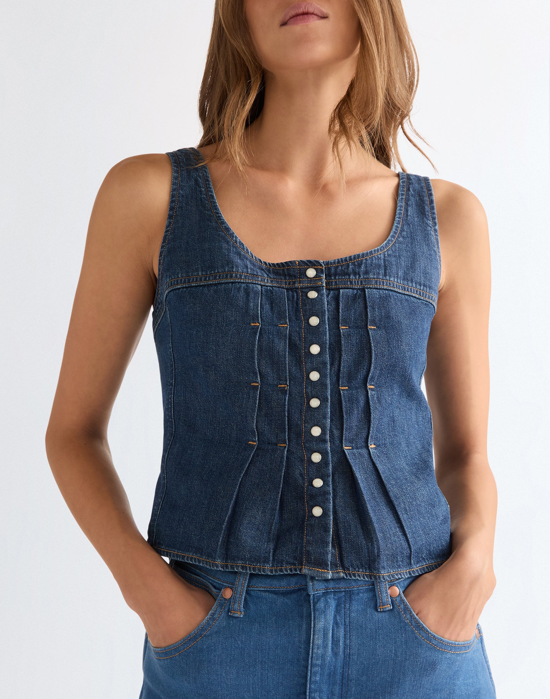 Haut corset plissé dans T-shirts Lone Rider Wrangler