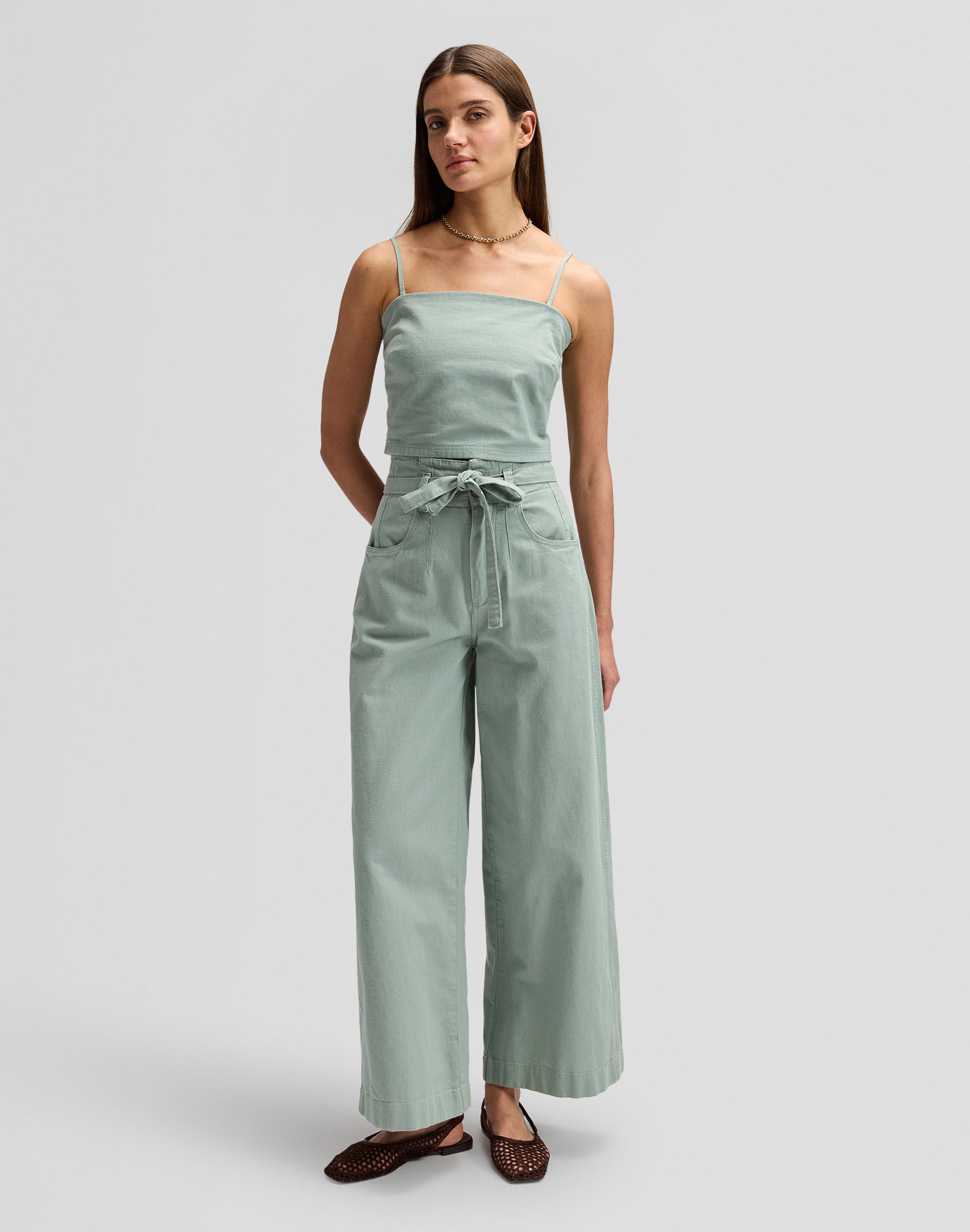 Pleated Trousers in Desert Sage
