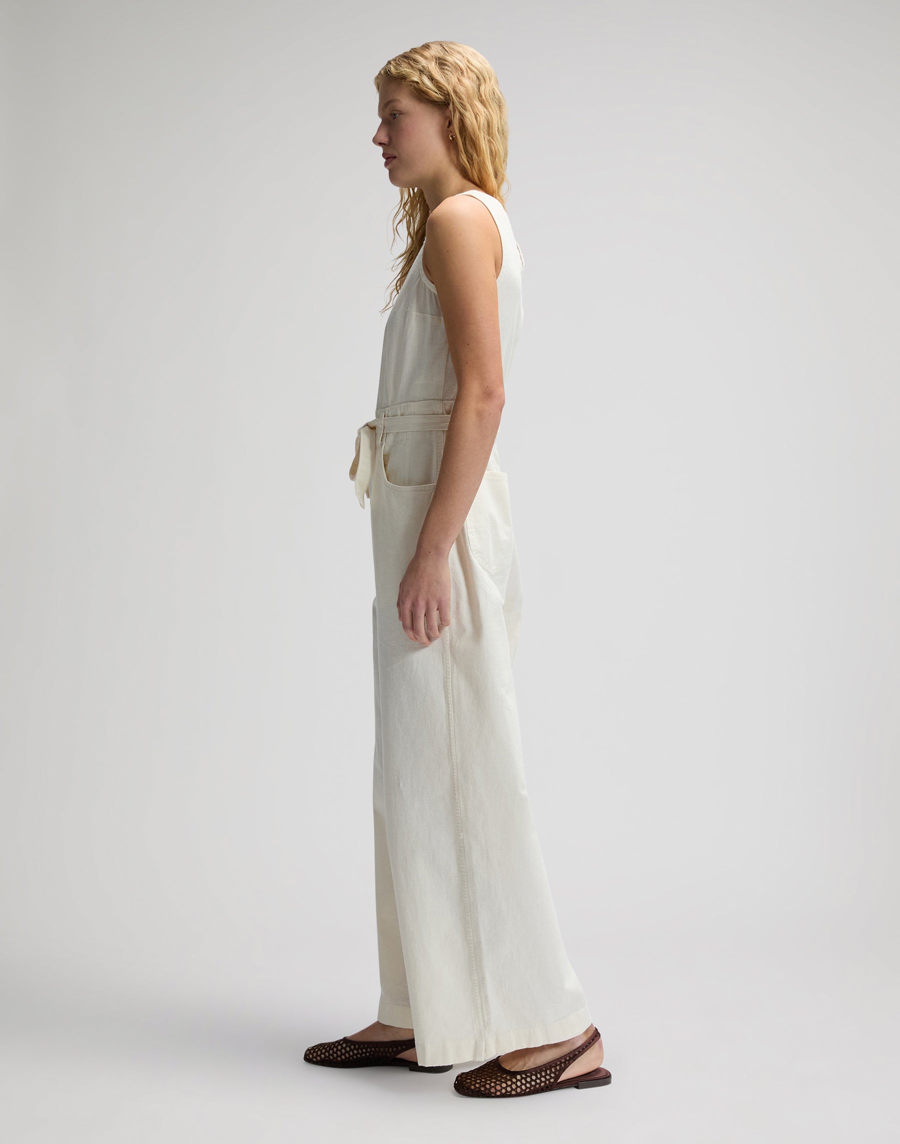 Boatneck Jumpsuit in Natural Overall Lee