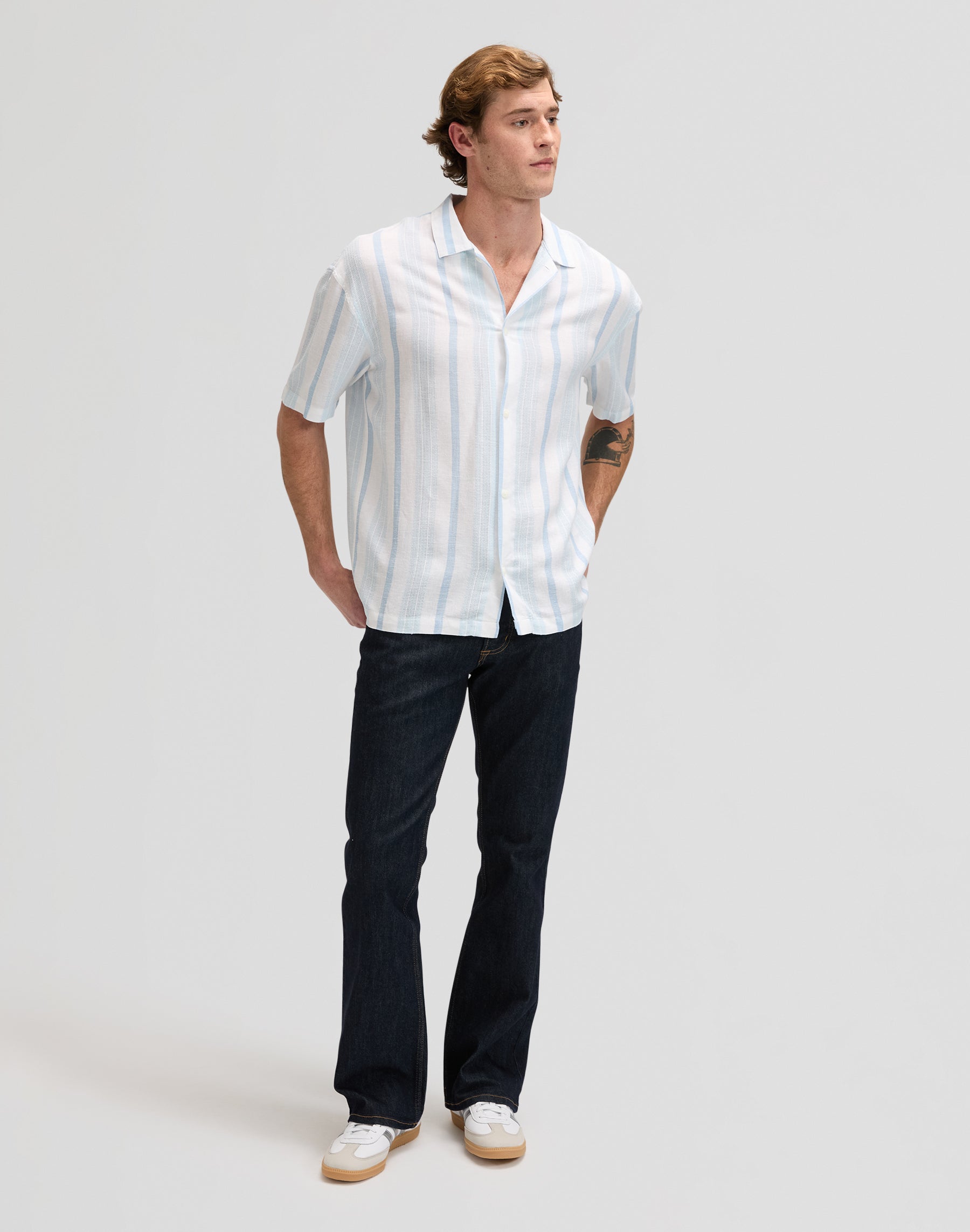 Rlx Resort Shirt in Beau Blue Stripe Hemden Lee