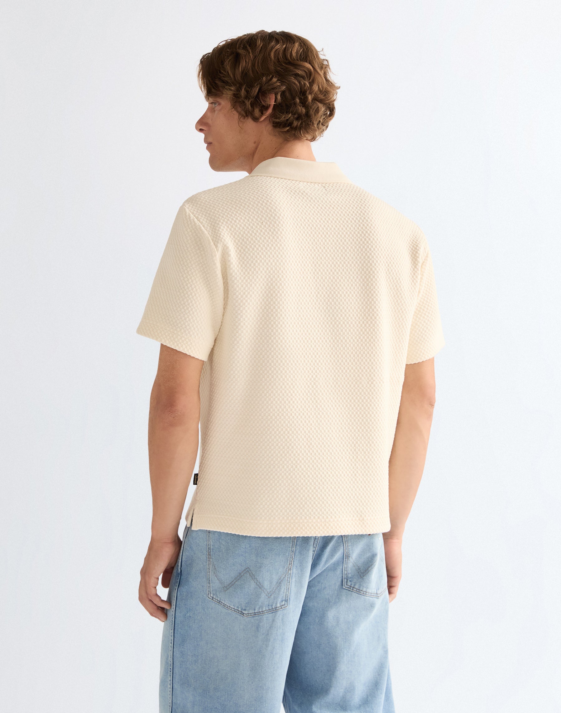 Shortsleeve Polo Sweater in Egret Sweatshirts Wrangler