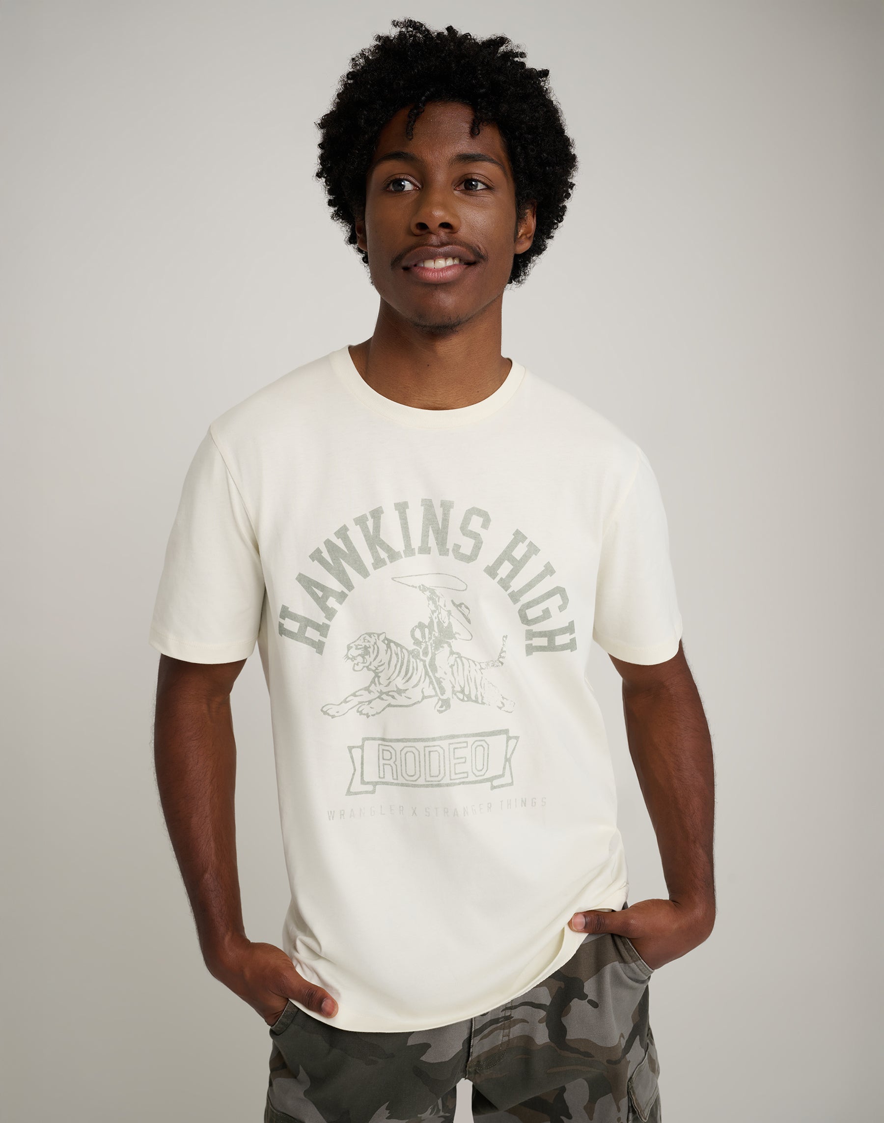 Hawkins High Tee in Marshmallow T-Shirts Wrangler