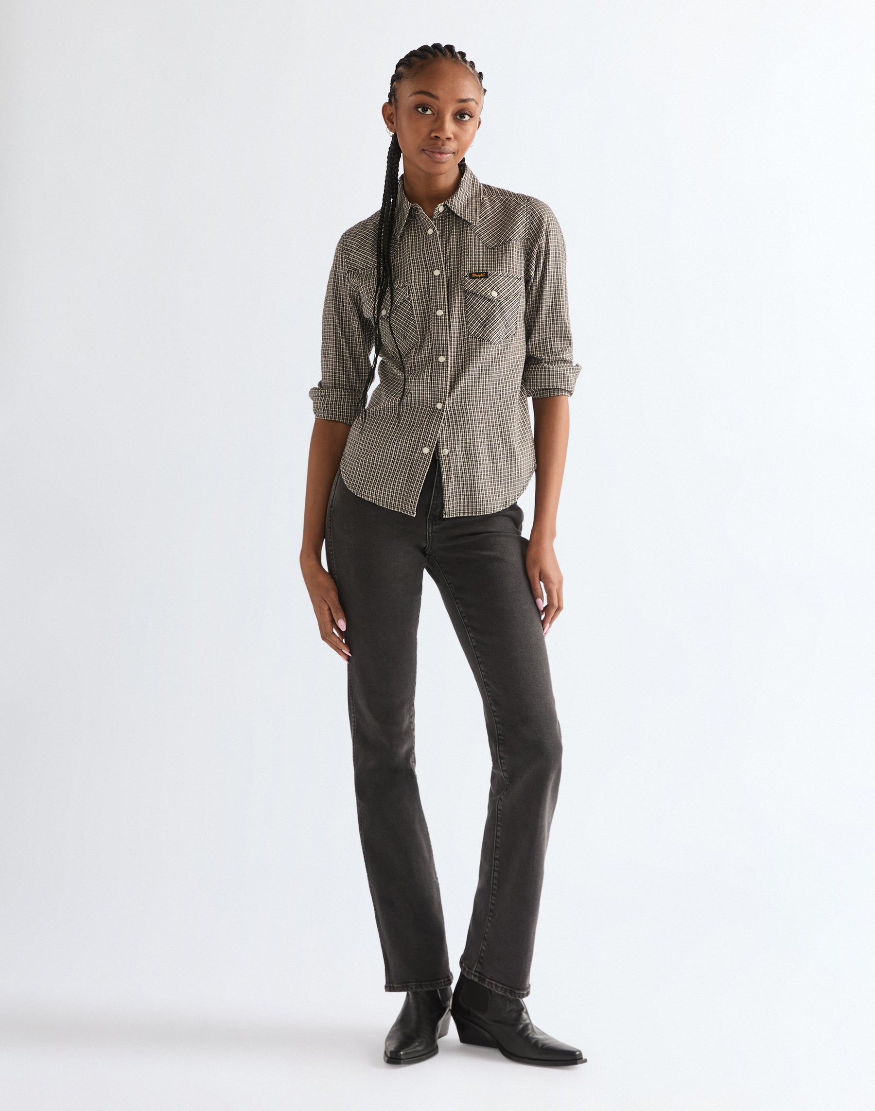 Western Shirt in Black Hemden Wrangler