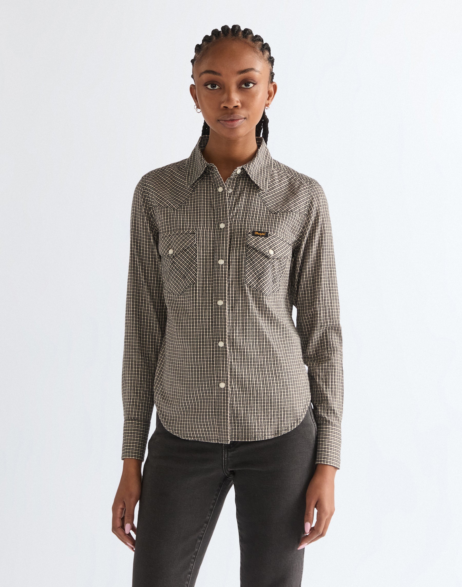 Western Shirt in Black Hemden Wrangler