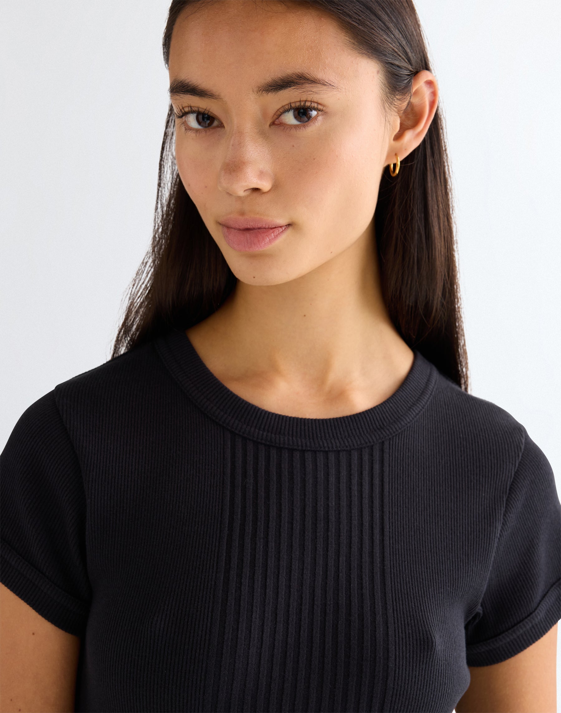 Capped Rib Shirt in Black T-Shirts Wrangler