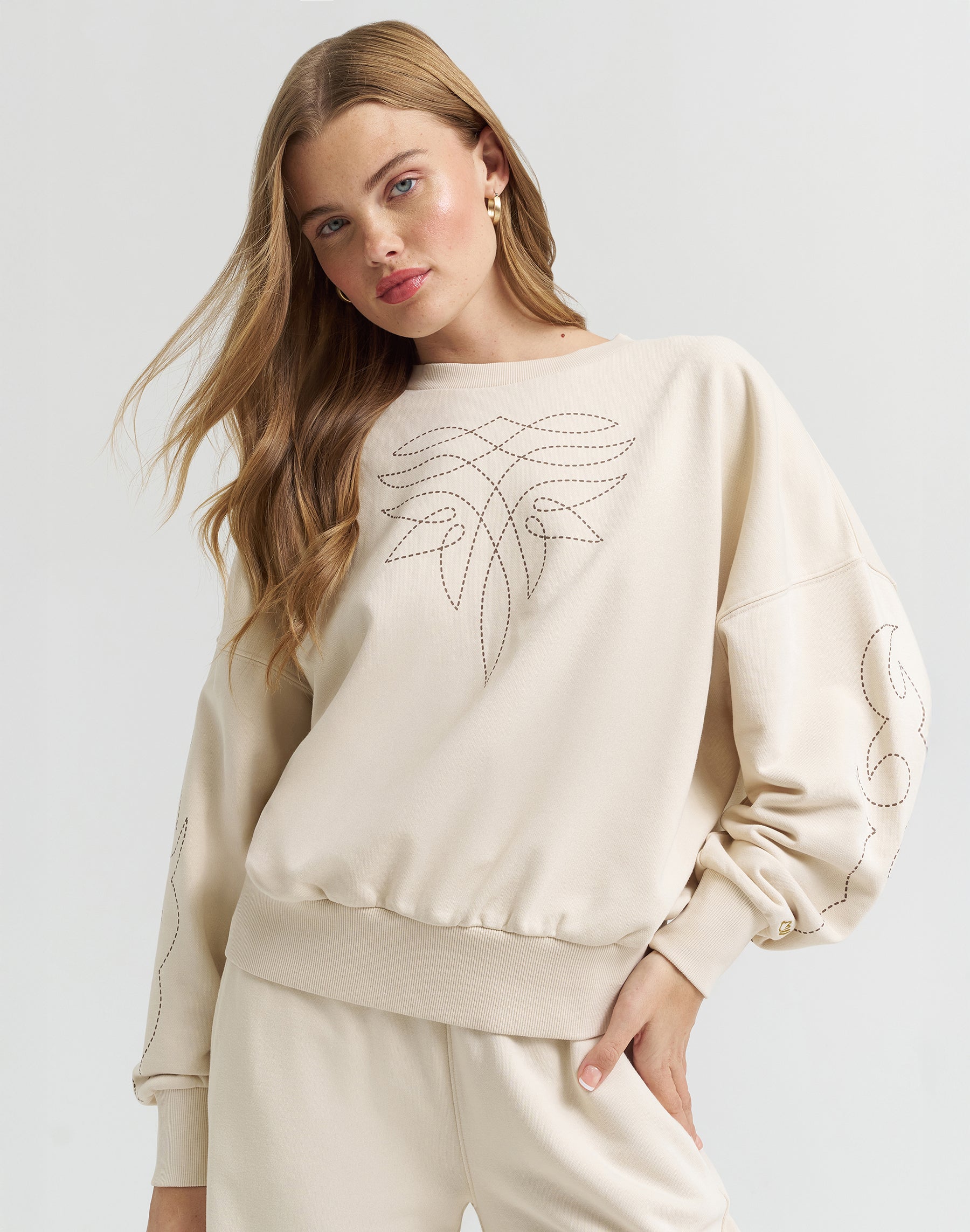 Cowboy Sweatshirt in Cream Sweatshirts Wrangler