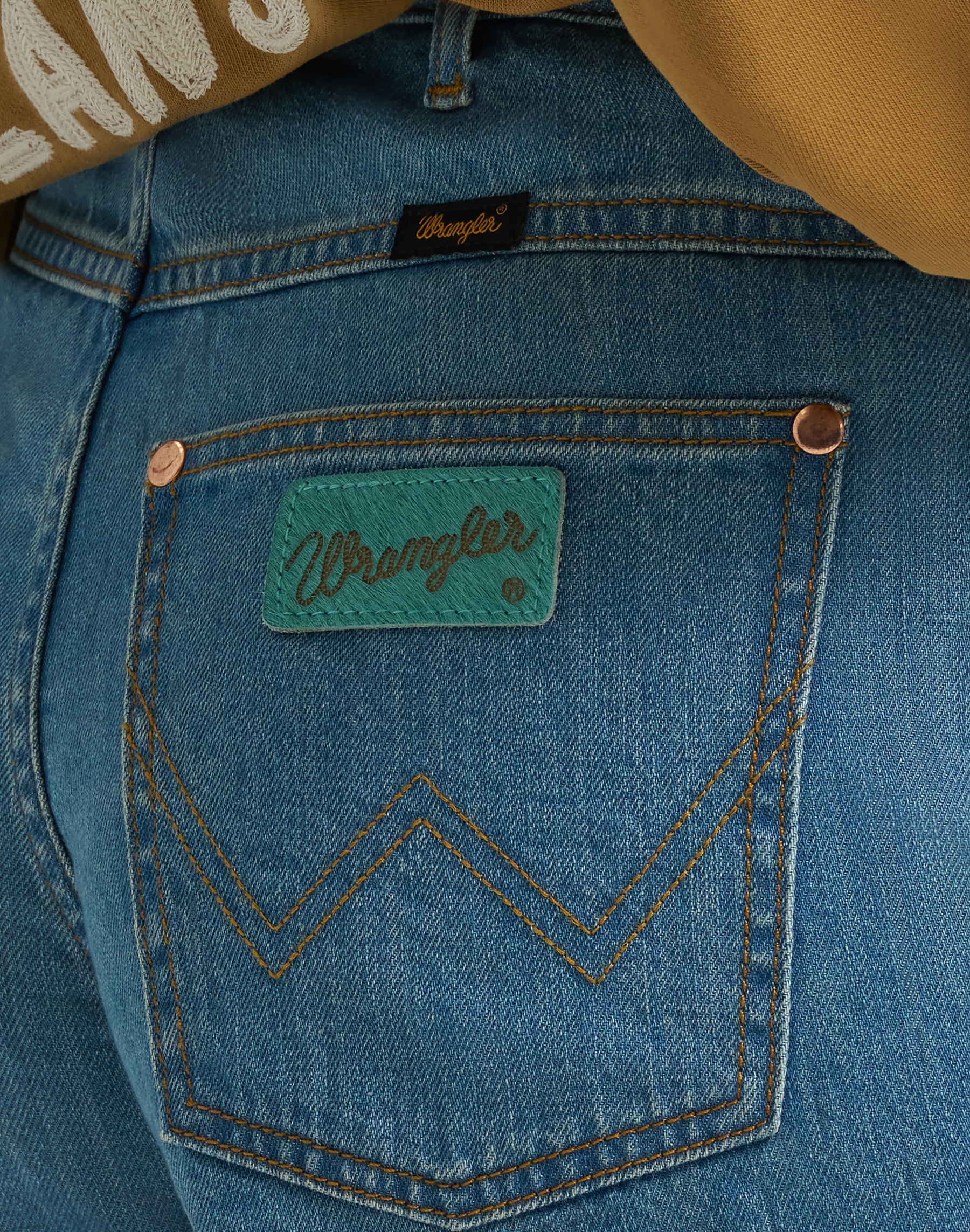 Short cowboy brodé 3 pouces en denim Wrangler