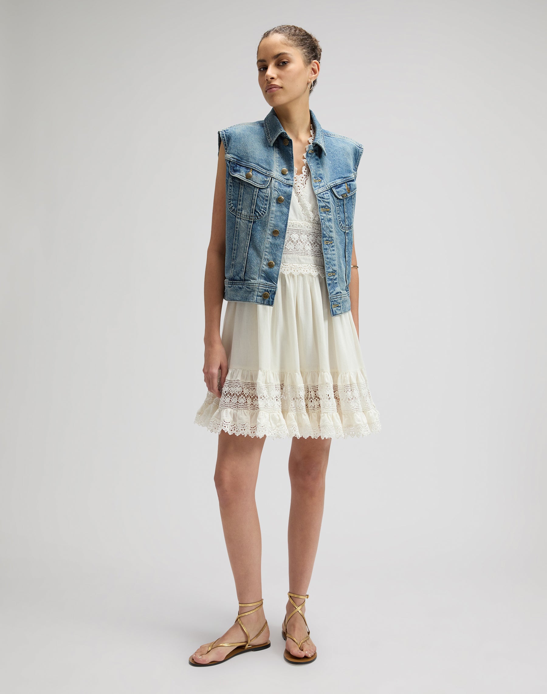 Bohemian Dress in Bright White Kleider Lee