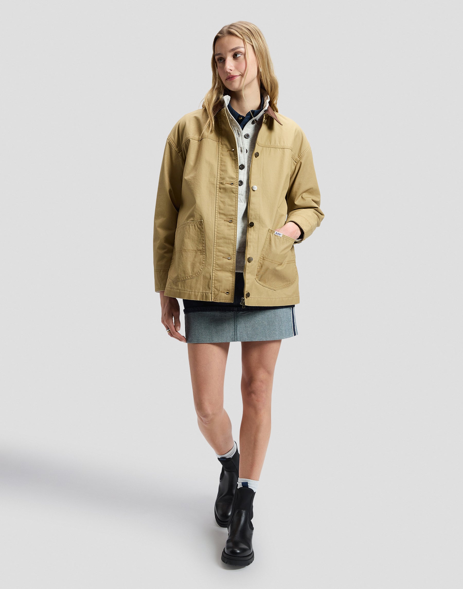 Jacke Chore Field in Khaki Jacken Lee