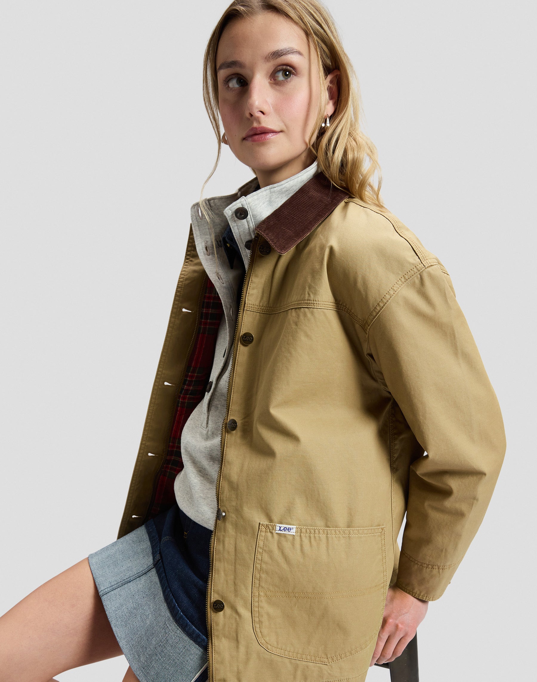 Jacke Chore Field in Khaki Jacken Lee