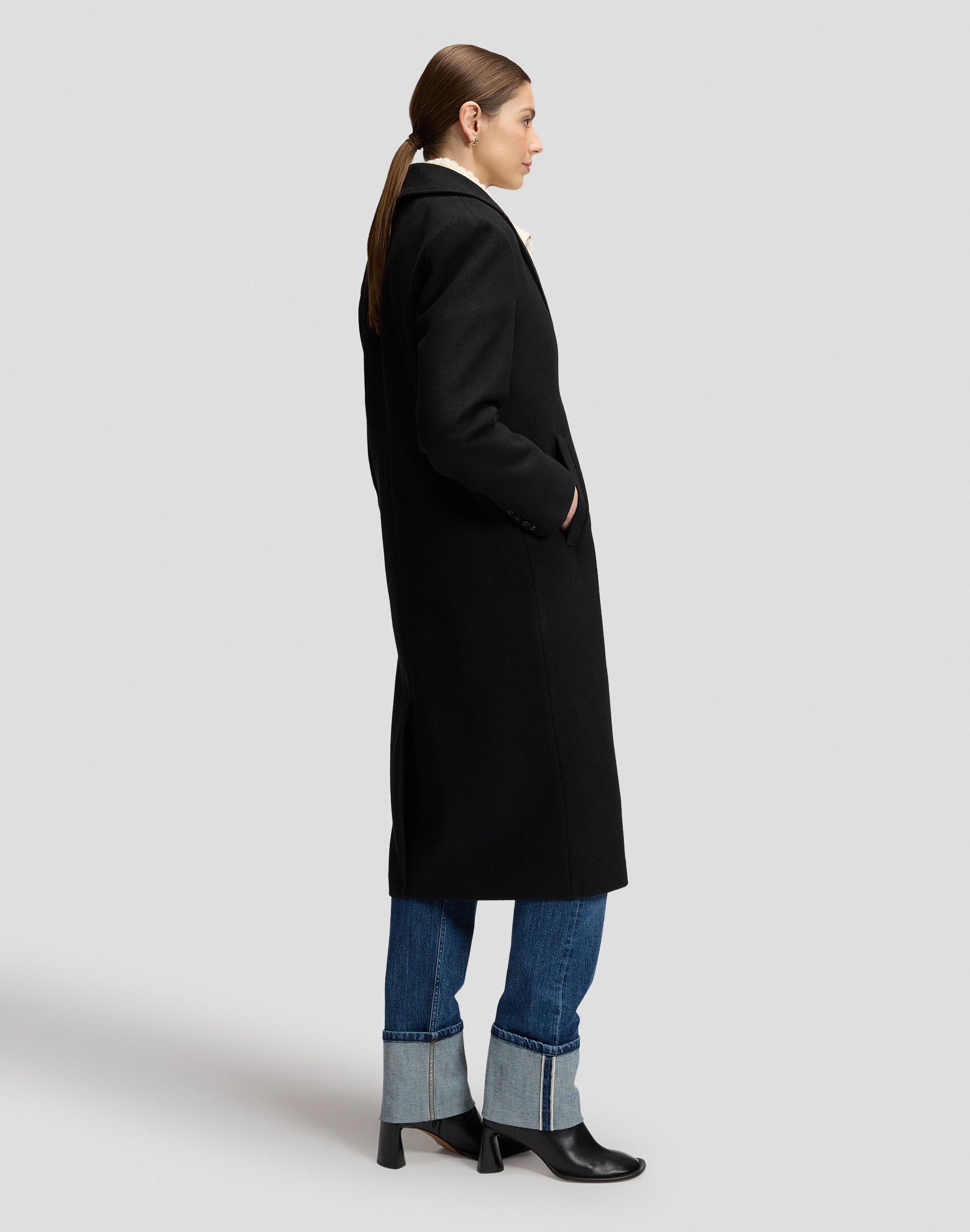 Wintermantel Long Wool in Black Jacken Lee