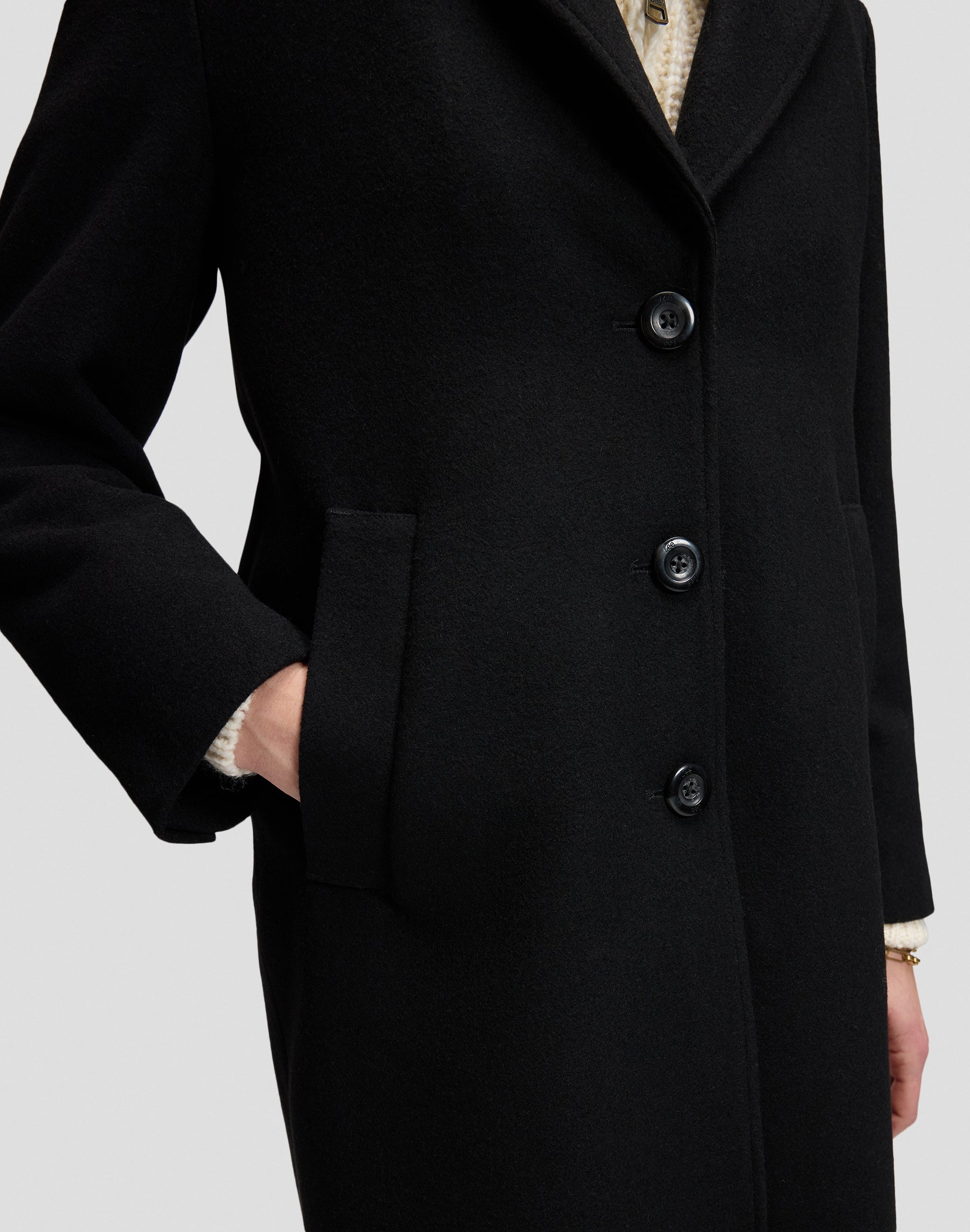 Wintermantel Long Wool in Black Jacken Lee