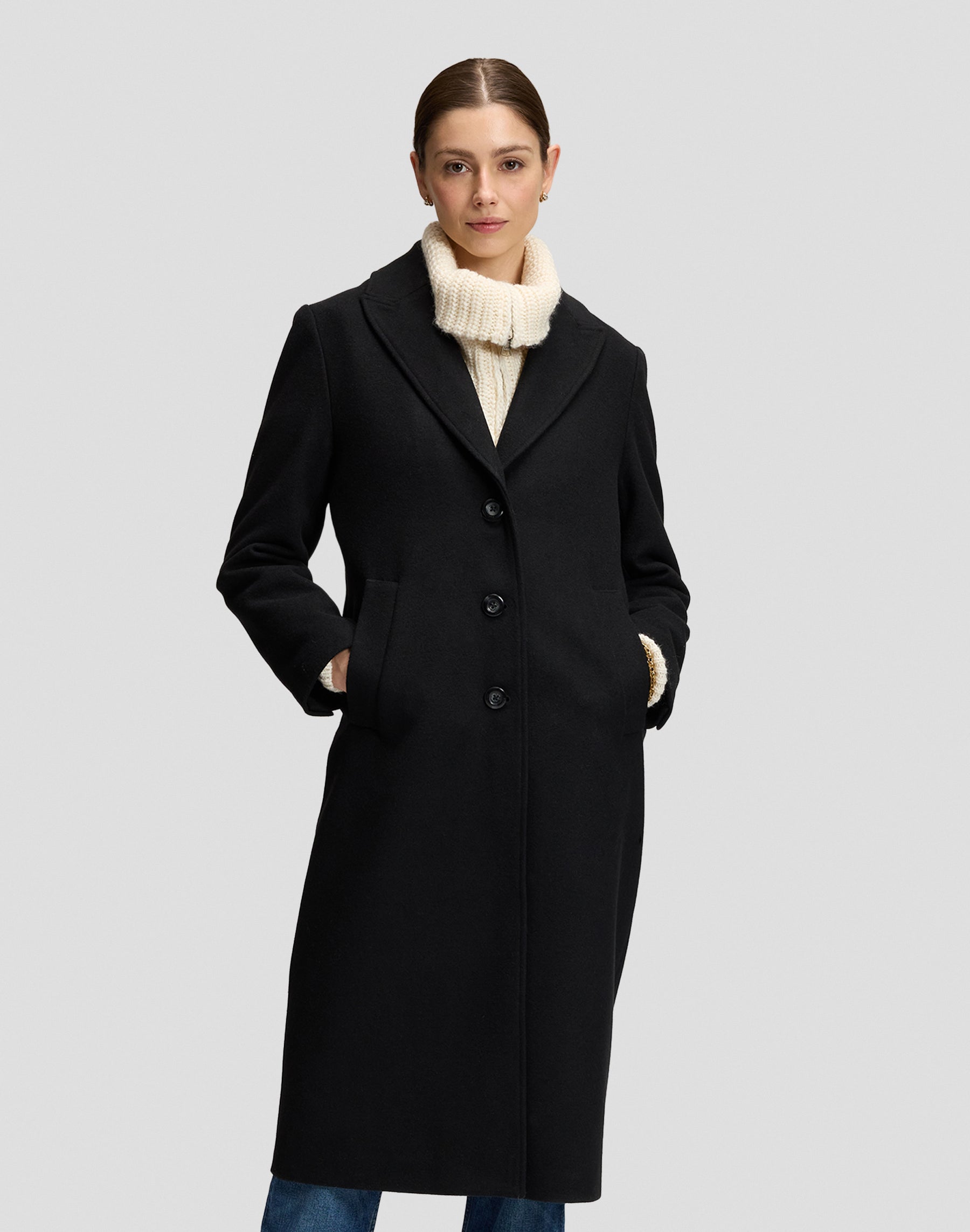 Wintermantel Long Wool in Black Jacken Lee