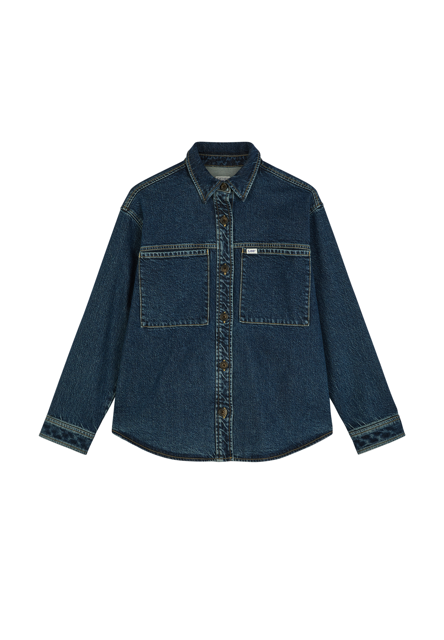 Jeanshemd Relaxed Utility Overshirt in Blue Dagger Hemden Lee
