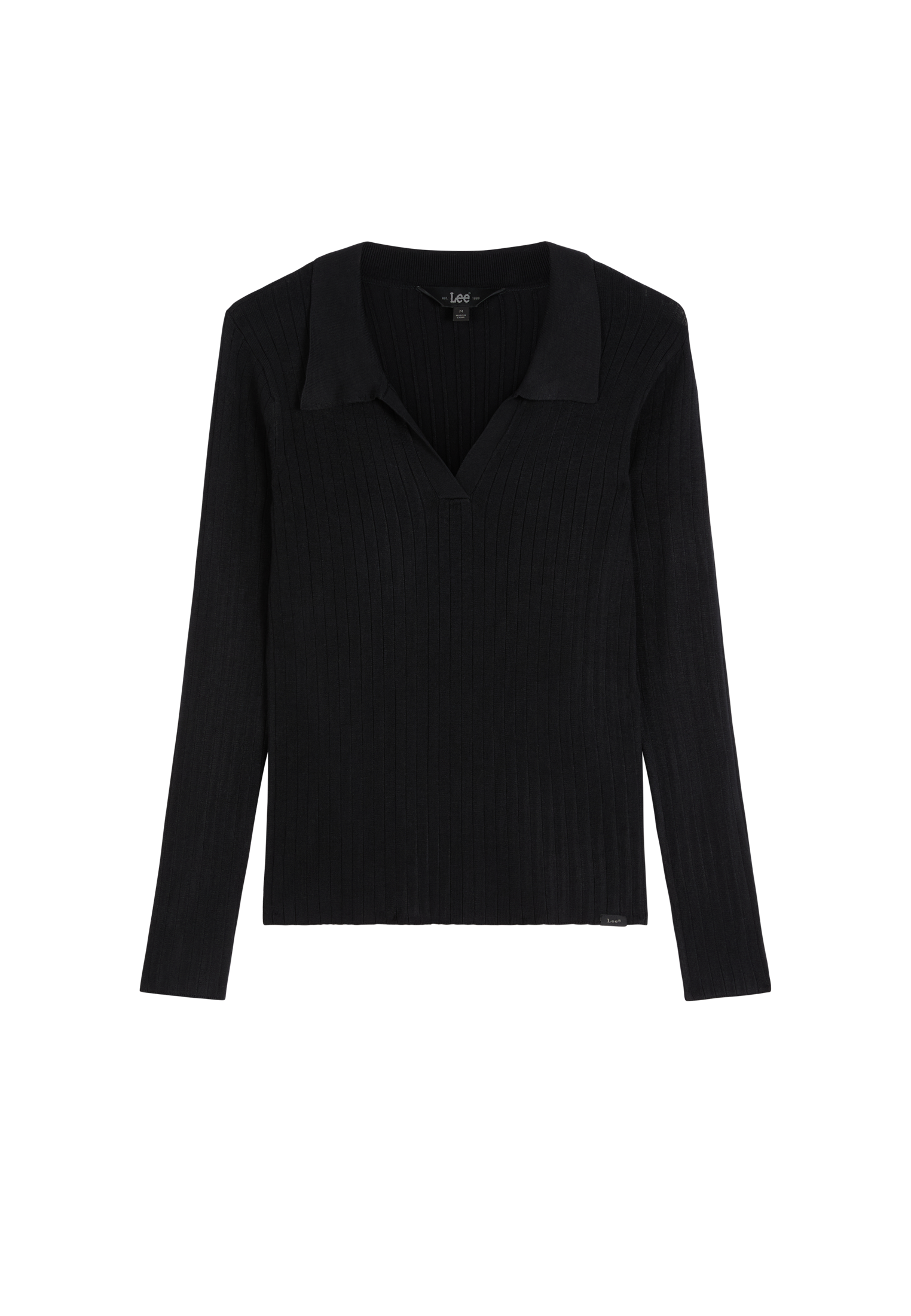 Langarmpolo in Black T-Shirts Lee