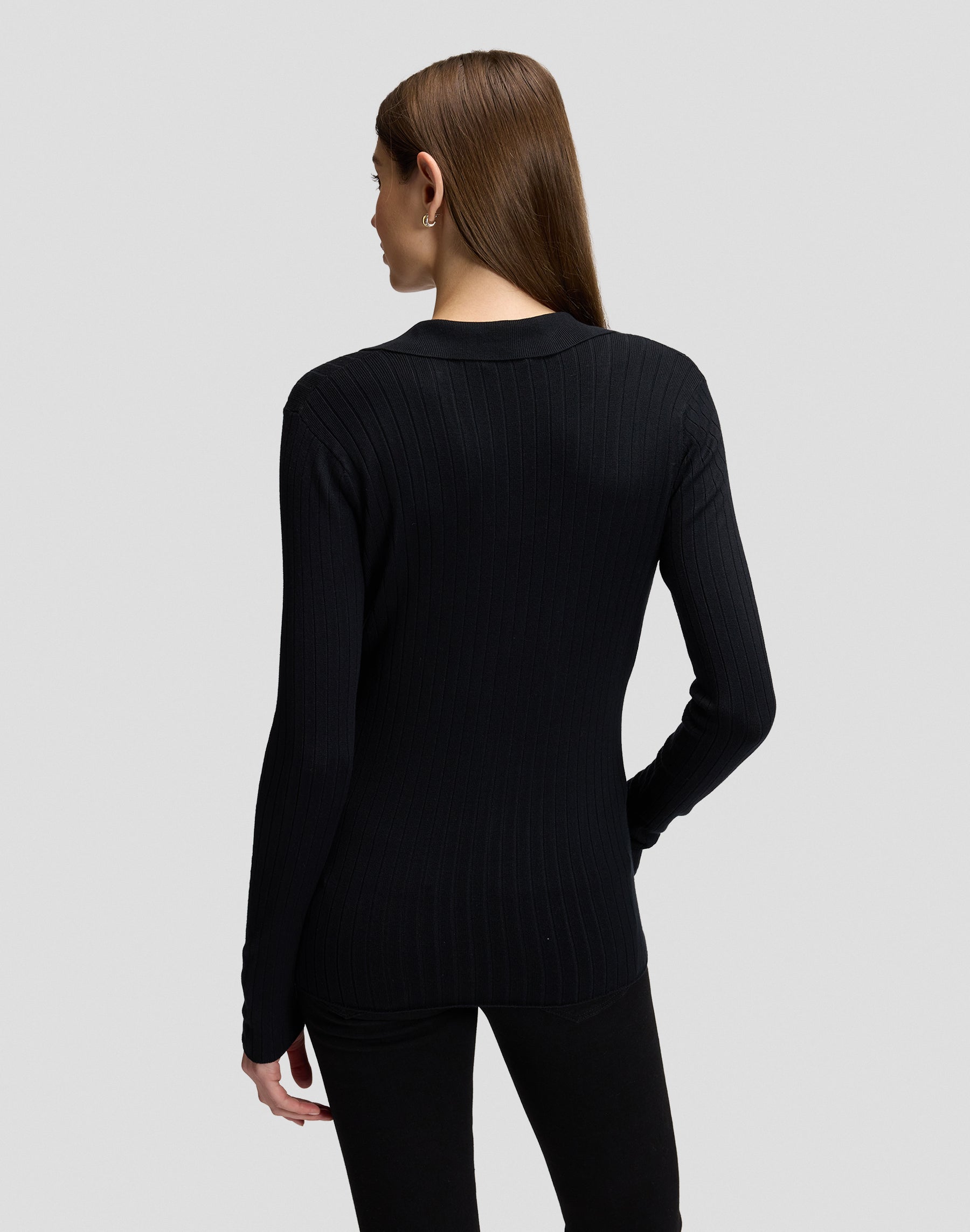 Langarmpolo in Black T-Shirts Lee