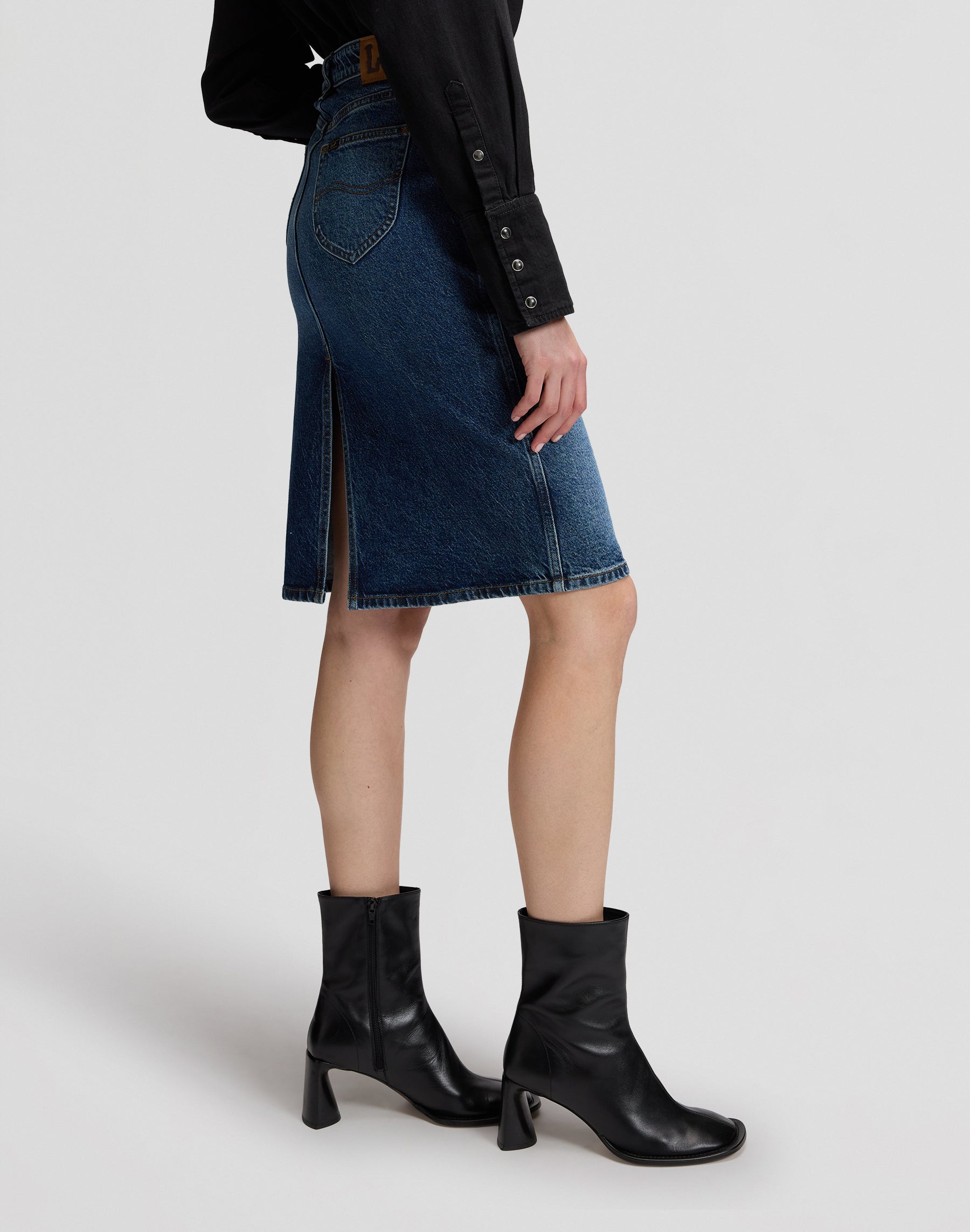 Jeansrock Midi in Flash Blue Röcke Lee