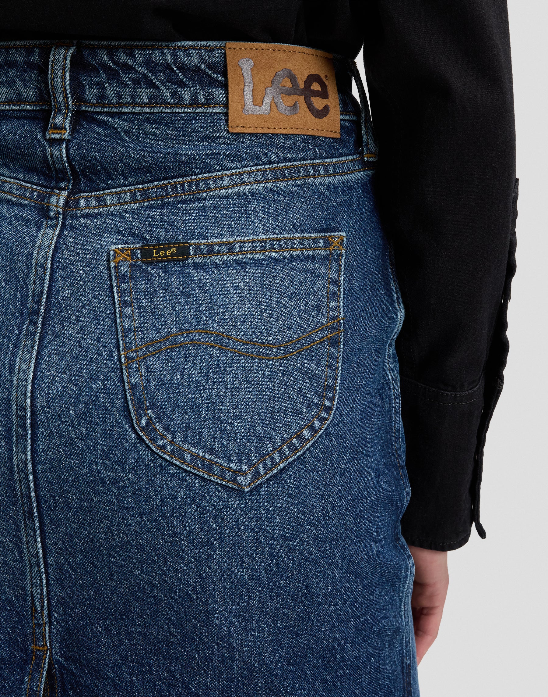 Jeansrock Midi in Flash Blue Röcke Lee