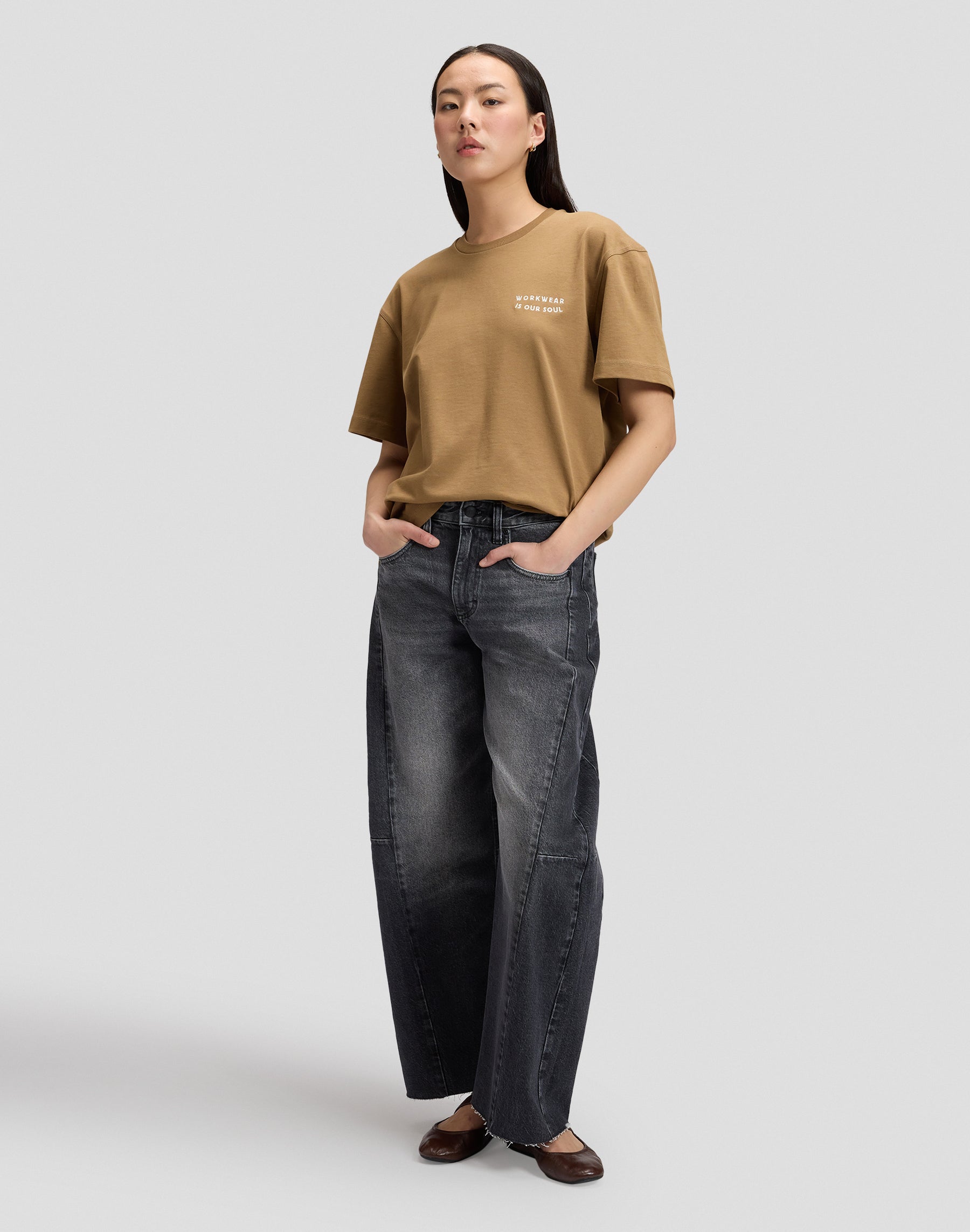Jeans Rider Barrel in Charred Black Jeans Lee