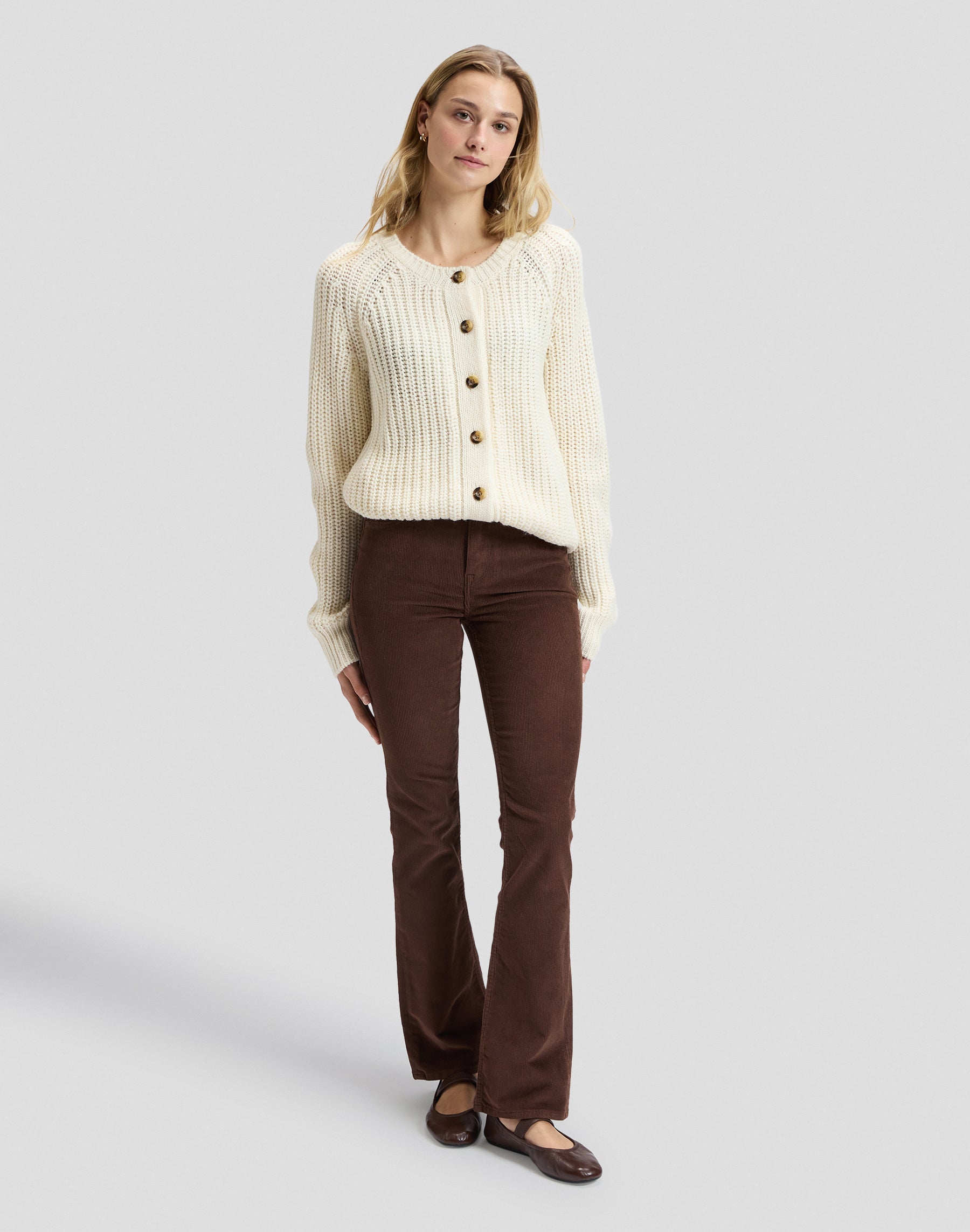 Strickjacke Chunky in Ecru Pullover Lee
