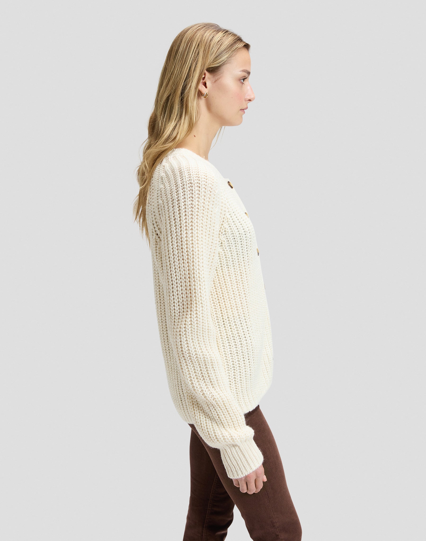 Strickjacke Chunky in Ecru Pullover Lee