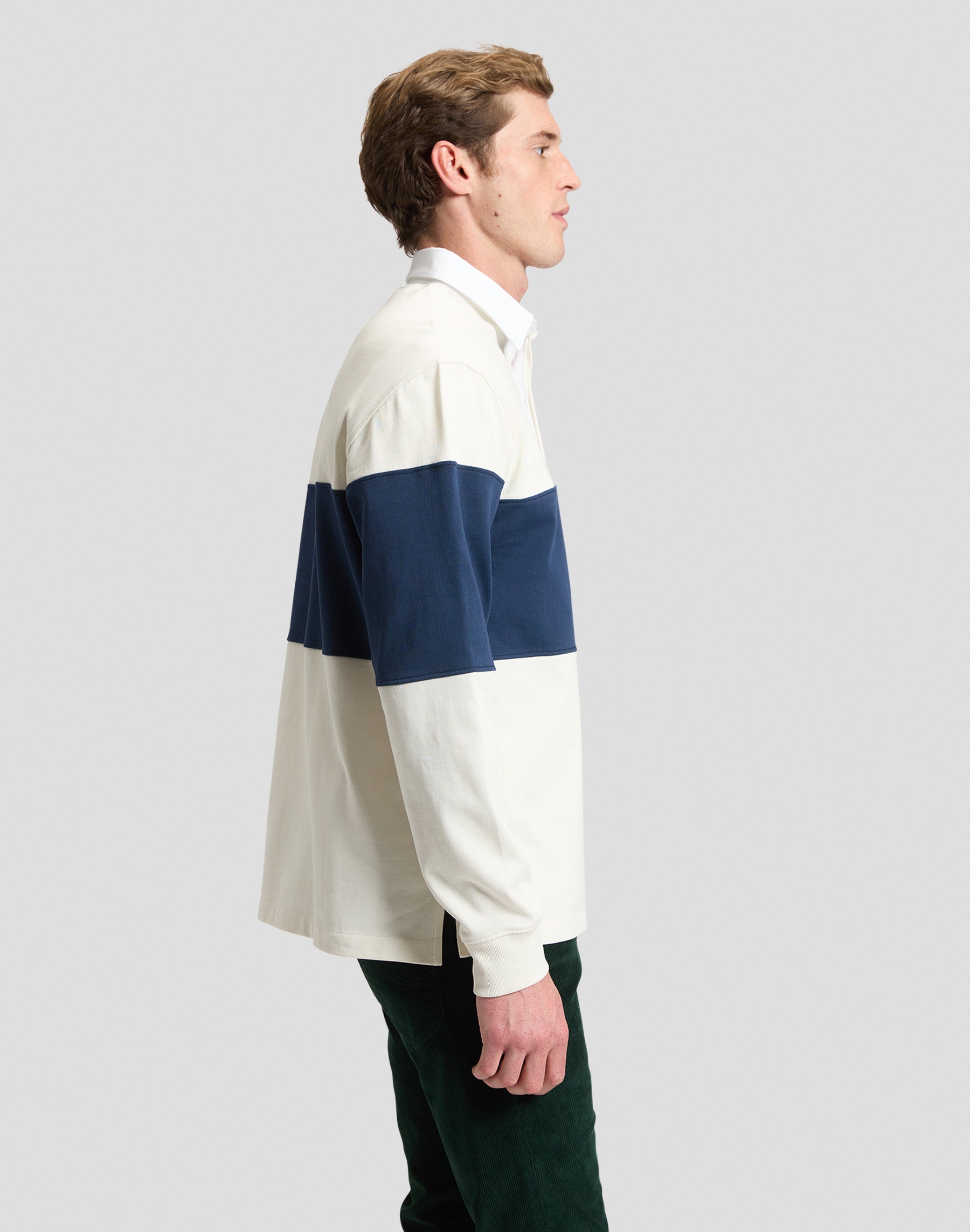 Langarmpolo Rugby in Ecru T-Shirts Lee