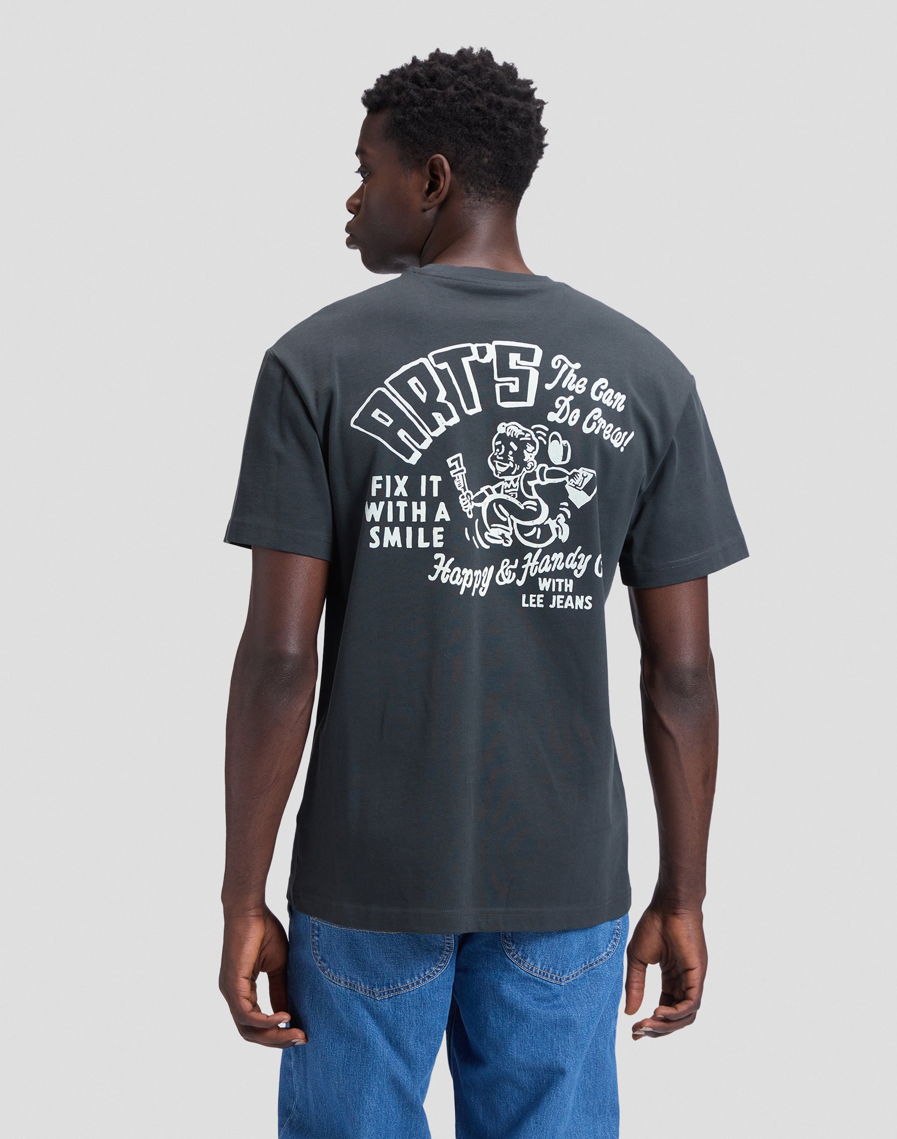 T-Shirt Workwear Crew in Washed Black T-Shirts Lee