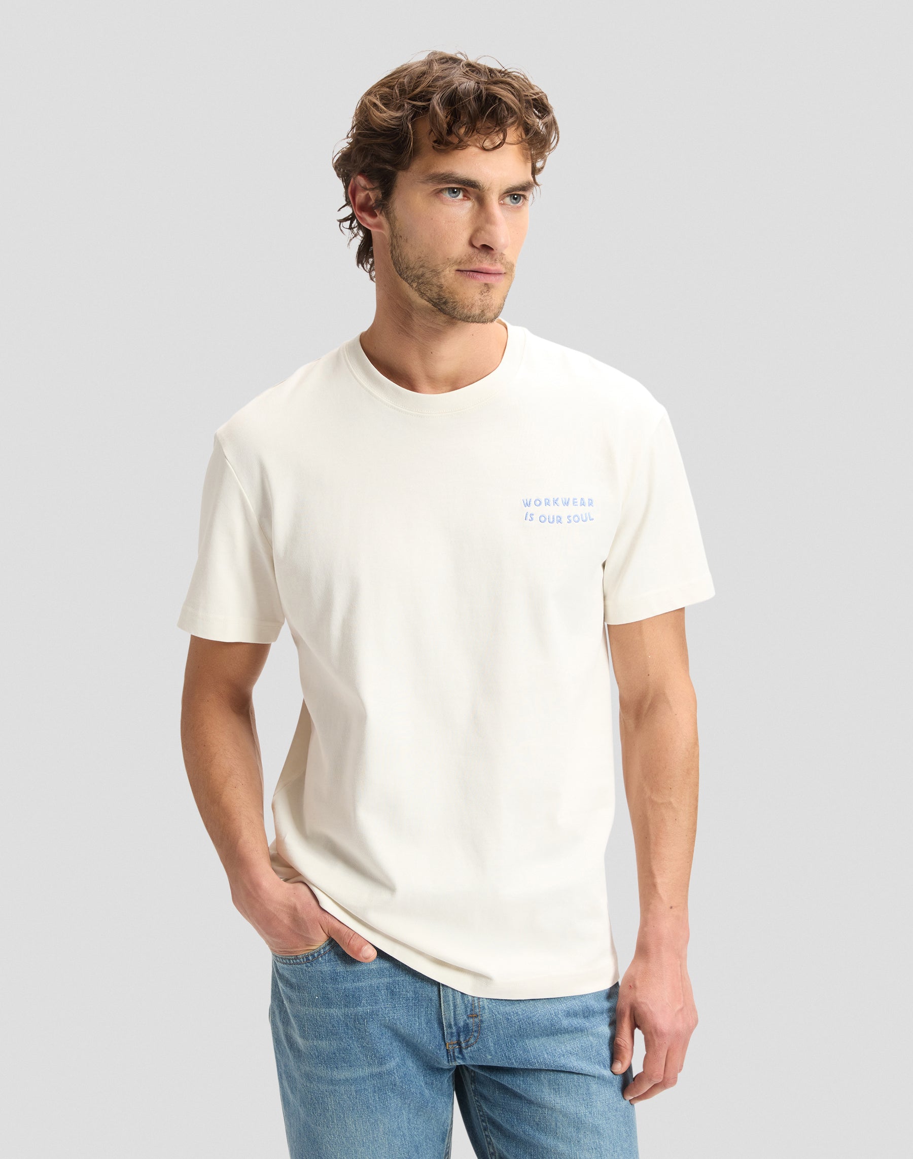 T-Shirt Workwear Worker in Ecru T-Shirts Lee