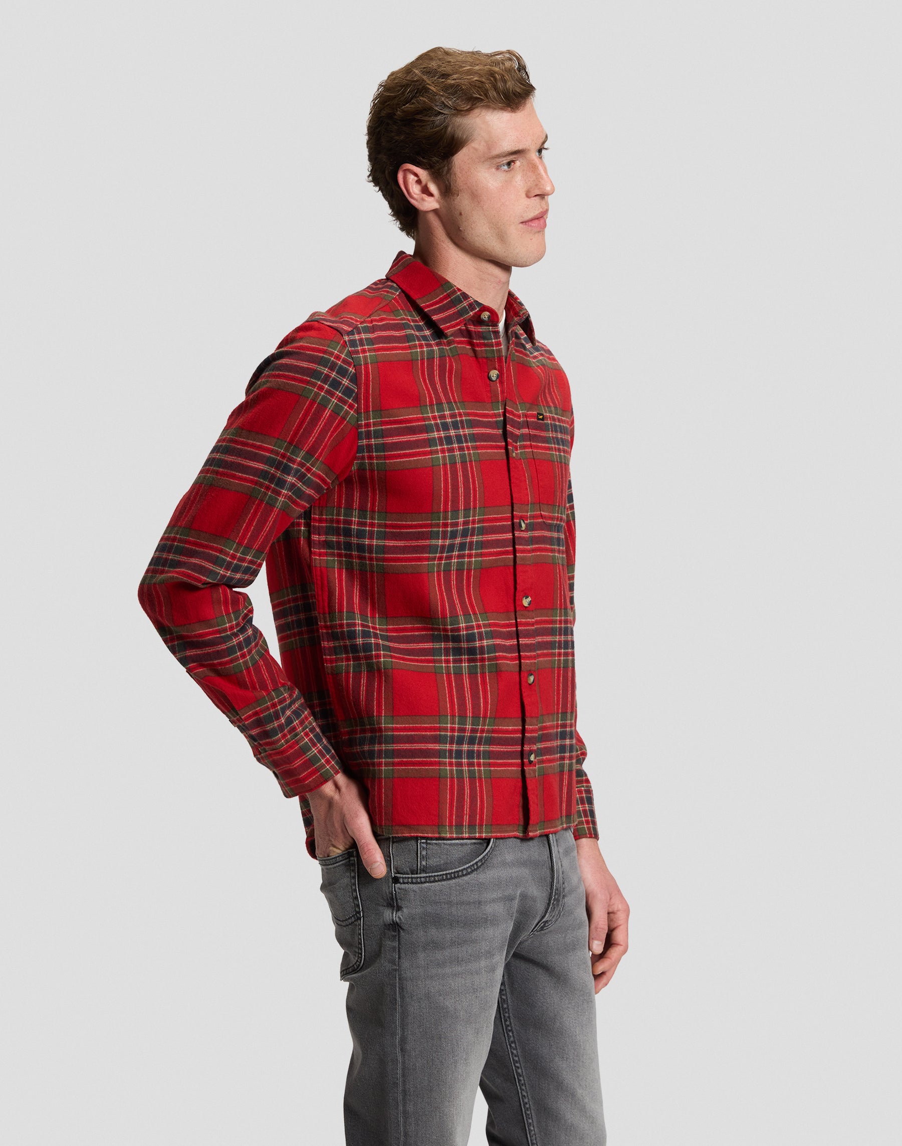 Hemd Leesure in Red Tartan Hemden Lee