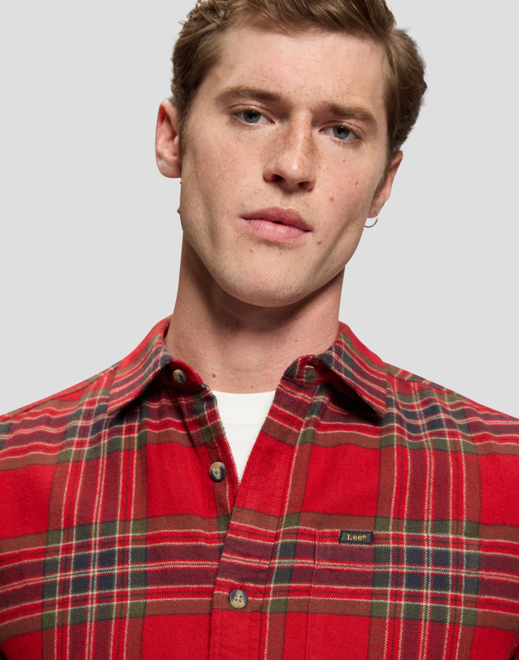 Hemd Leesure in Red Tartan Hemden Lee