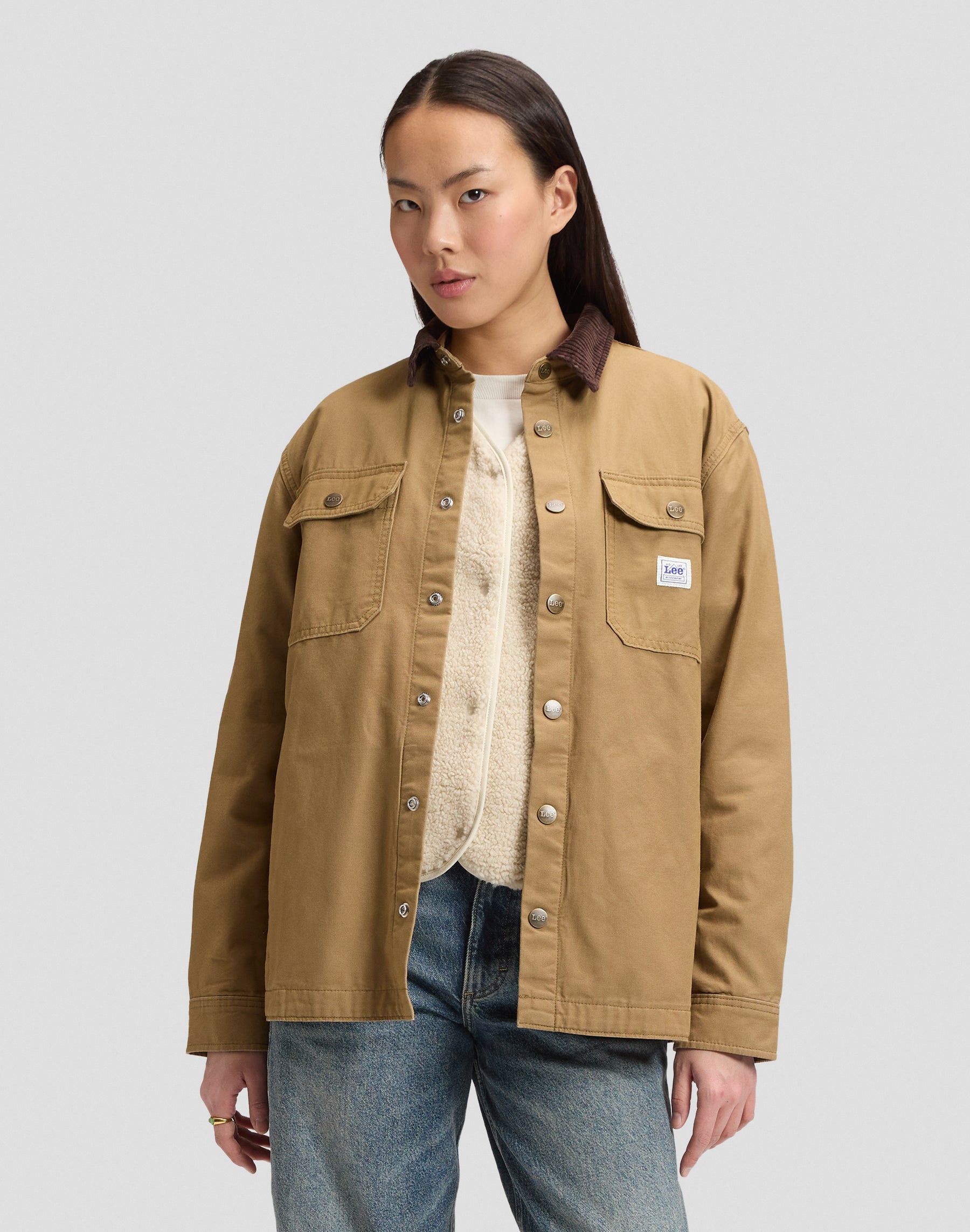 Overshirt Workwear in Dark Khaki Hemden Lee