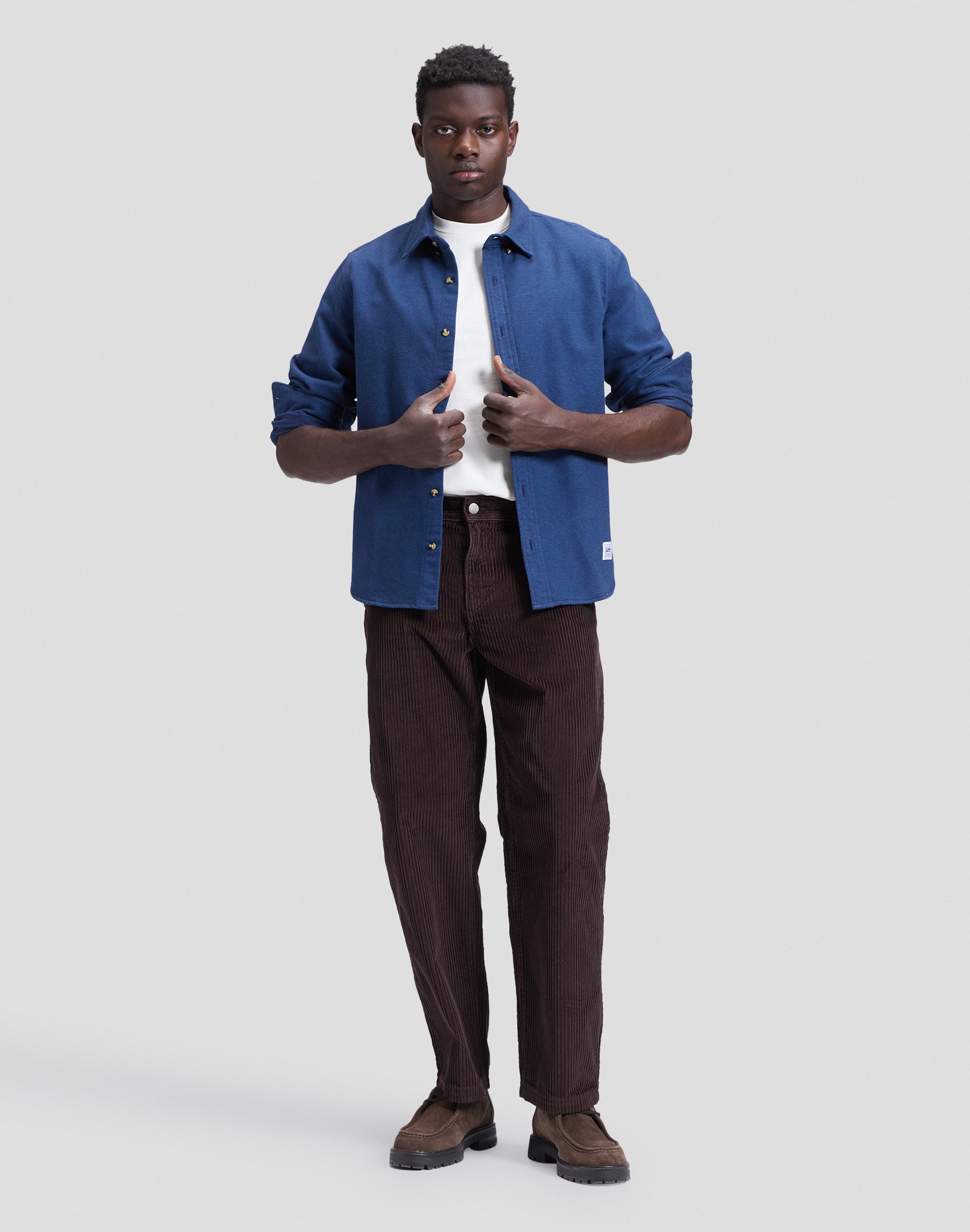 Jeanshemd Workwear Button Down in Insignia Blue Hemden Lee