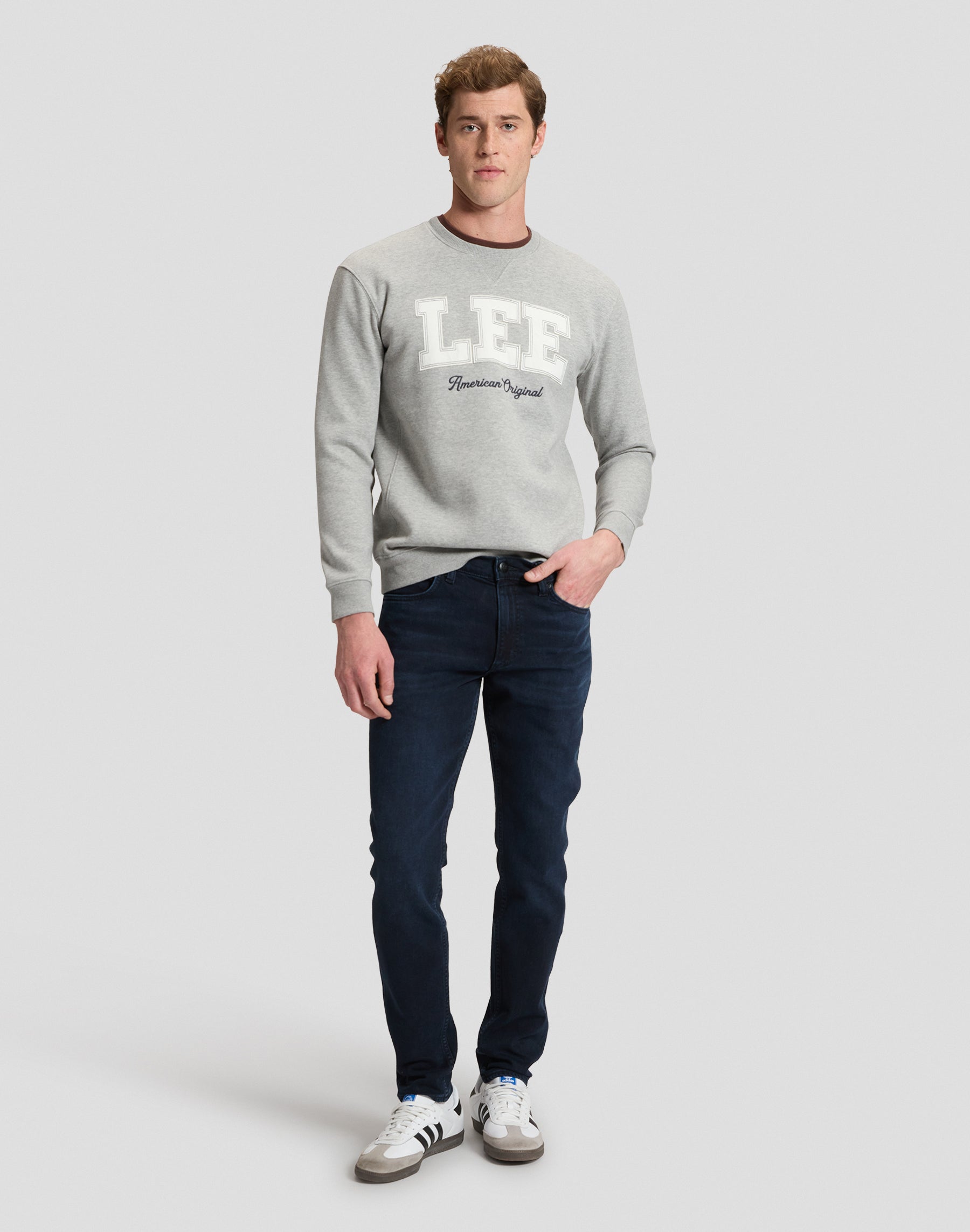 Sweatshirt Lee Original in Mid Grey Mele Sweatshirts Lee