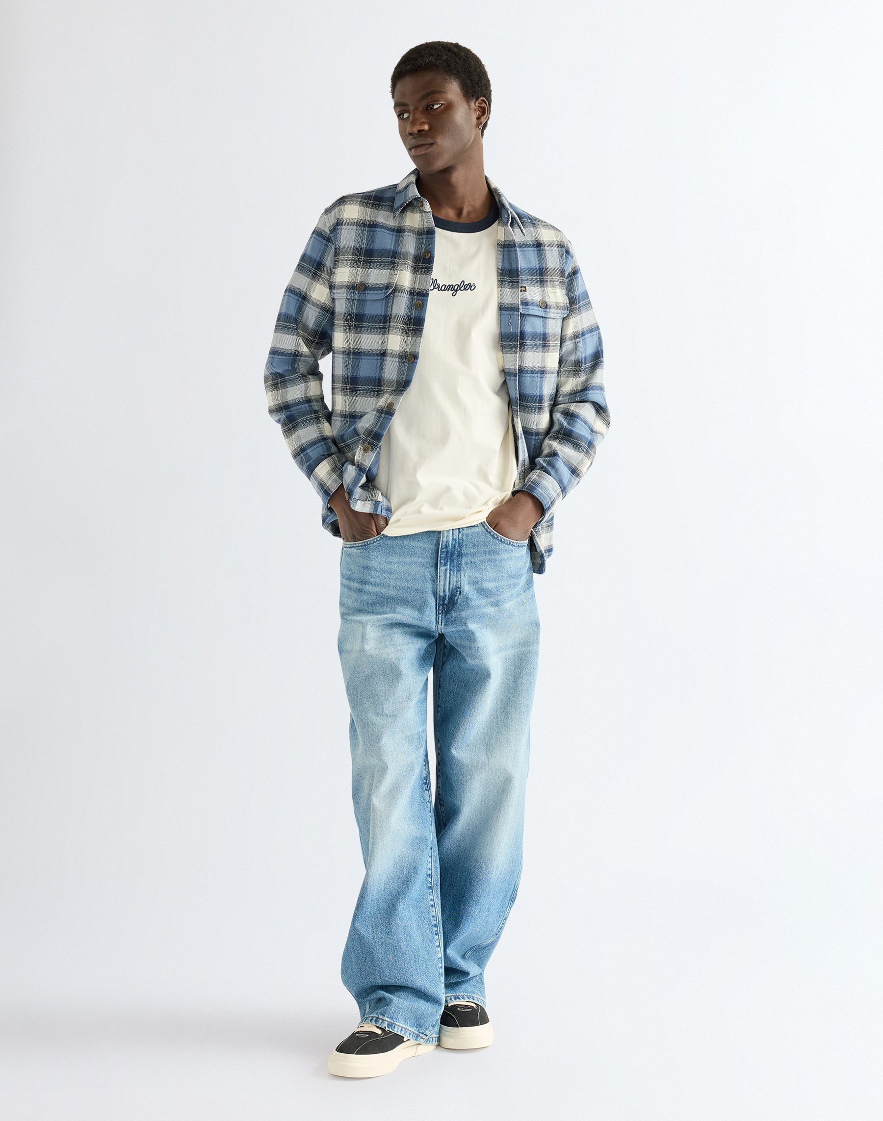 Jeans Baggy in Vintage Worn Jeans Wrangler