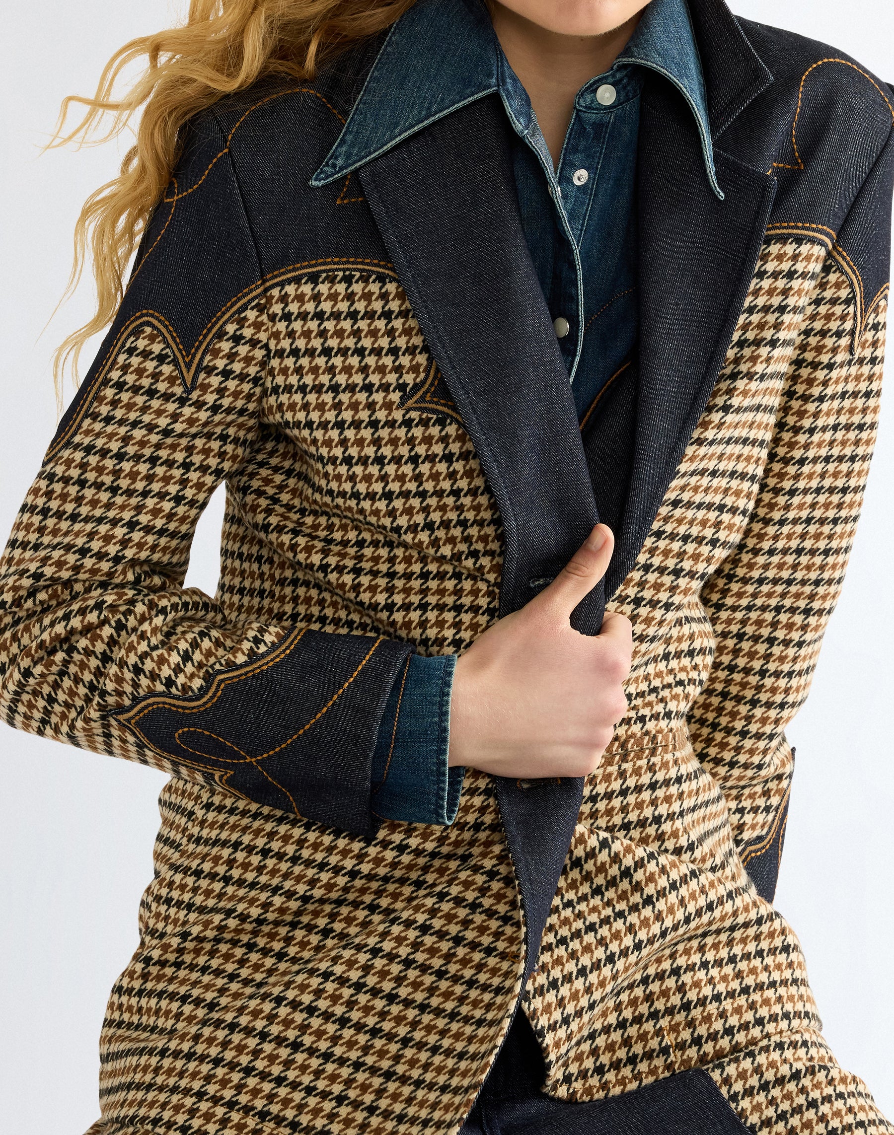 Jeansjacke Houndstooth in Rinse Jacken Wrangler
