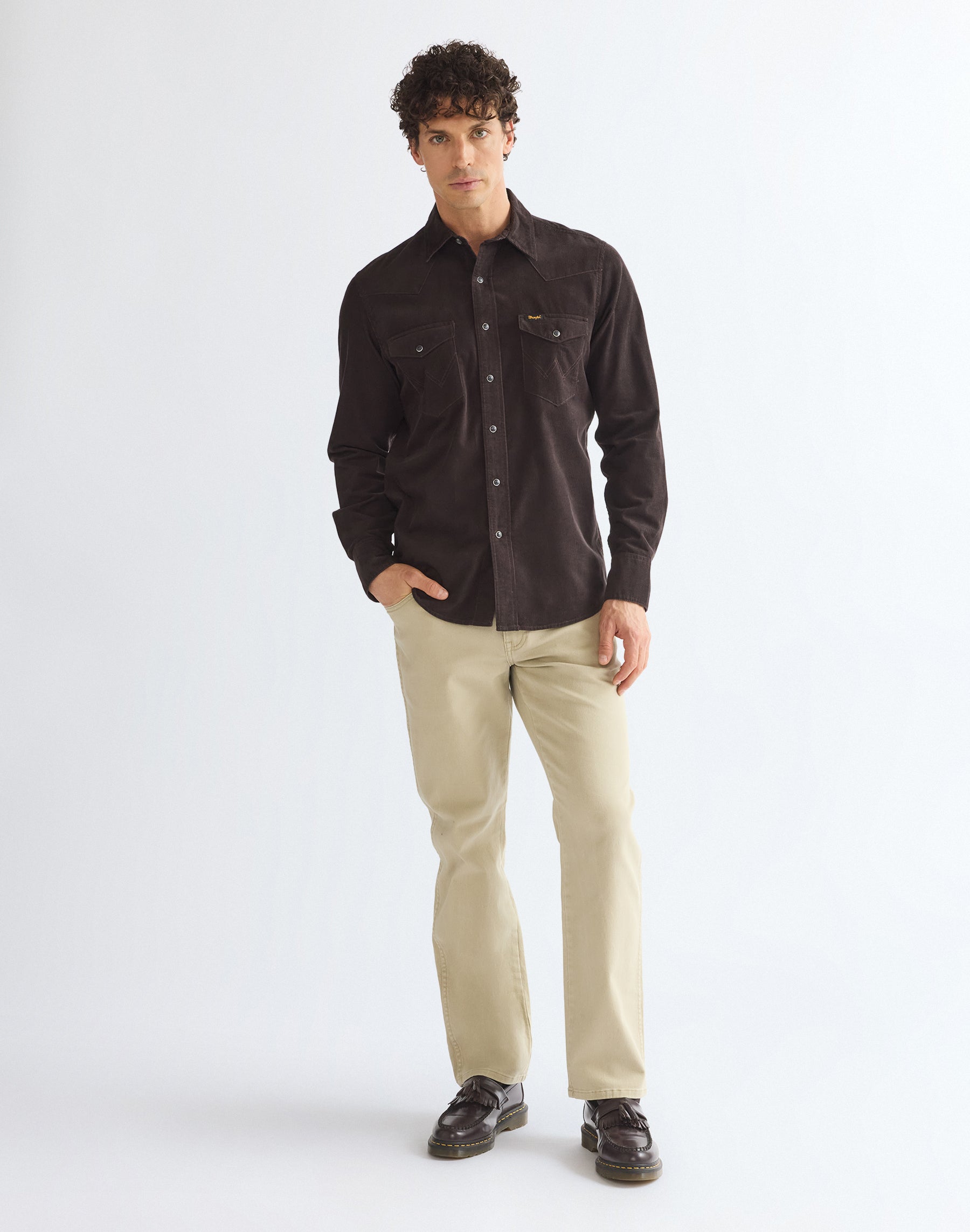Langarmhemd Western in Chocolate Torte Hemden Wrangler