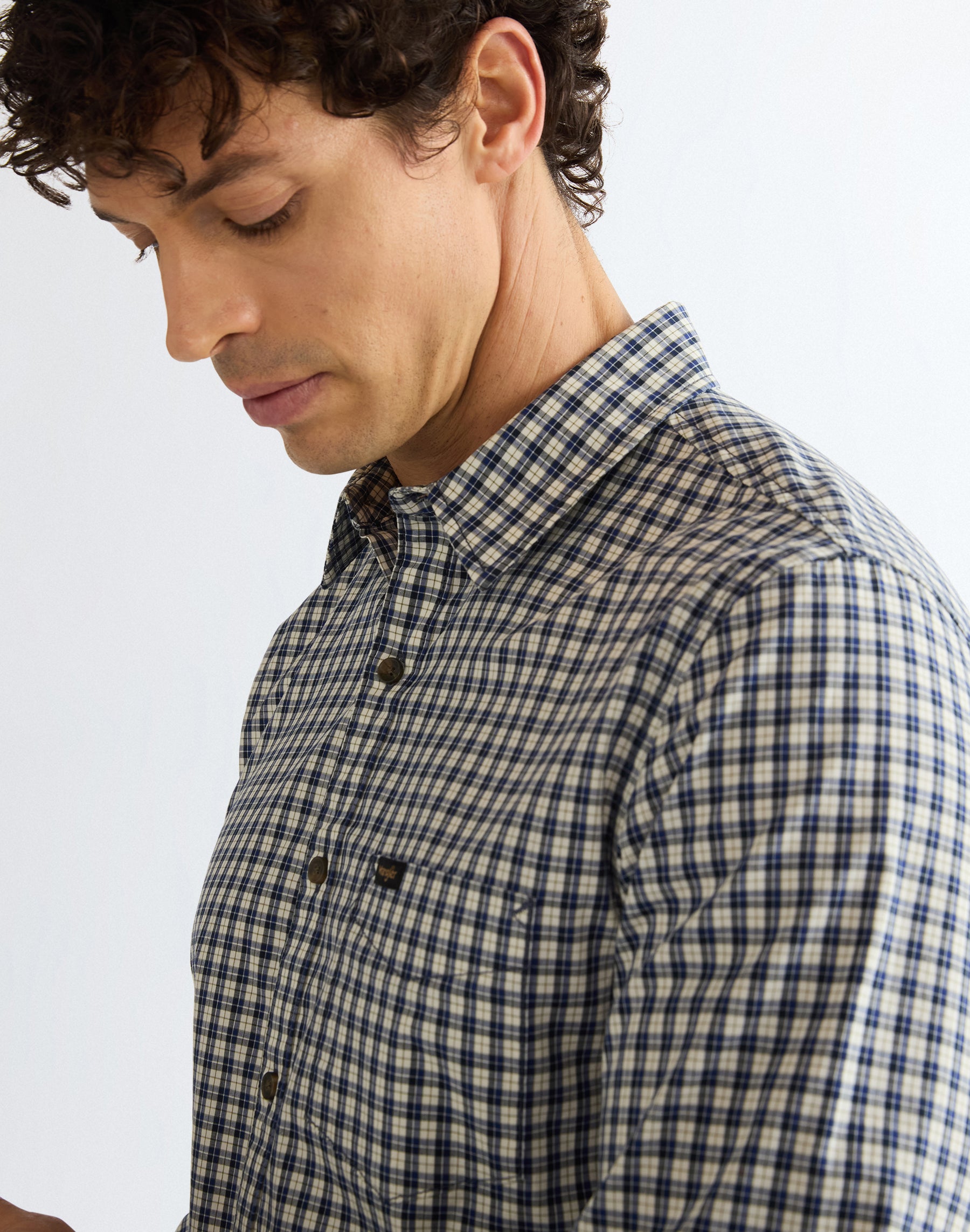 Langarmhemd 1 Pkt in Blue Hemden Wrangler
