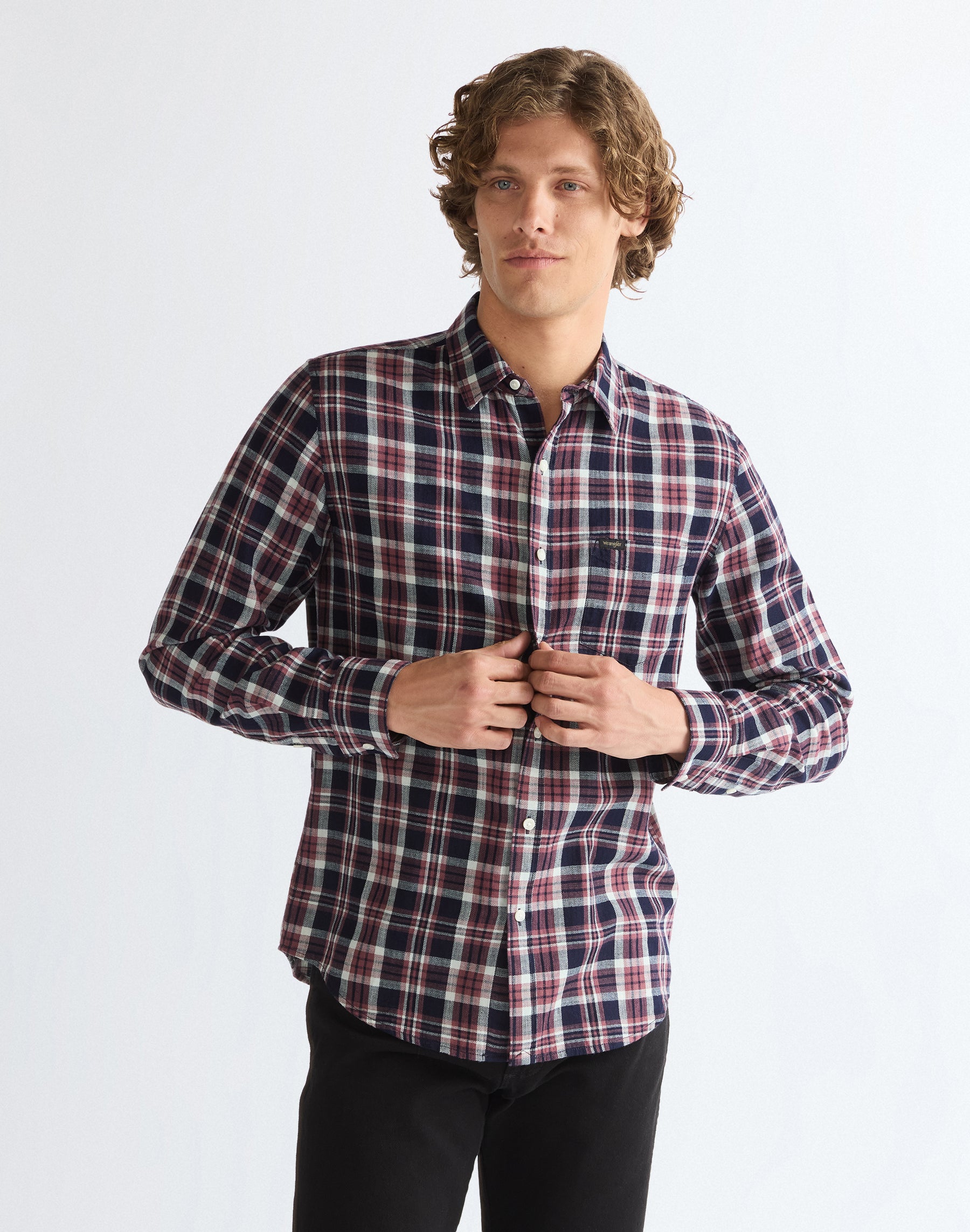 Langarmhemd 1 Pkt in Rose Indigo Hemden Wrangler