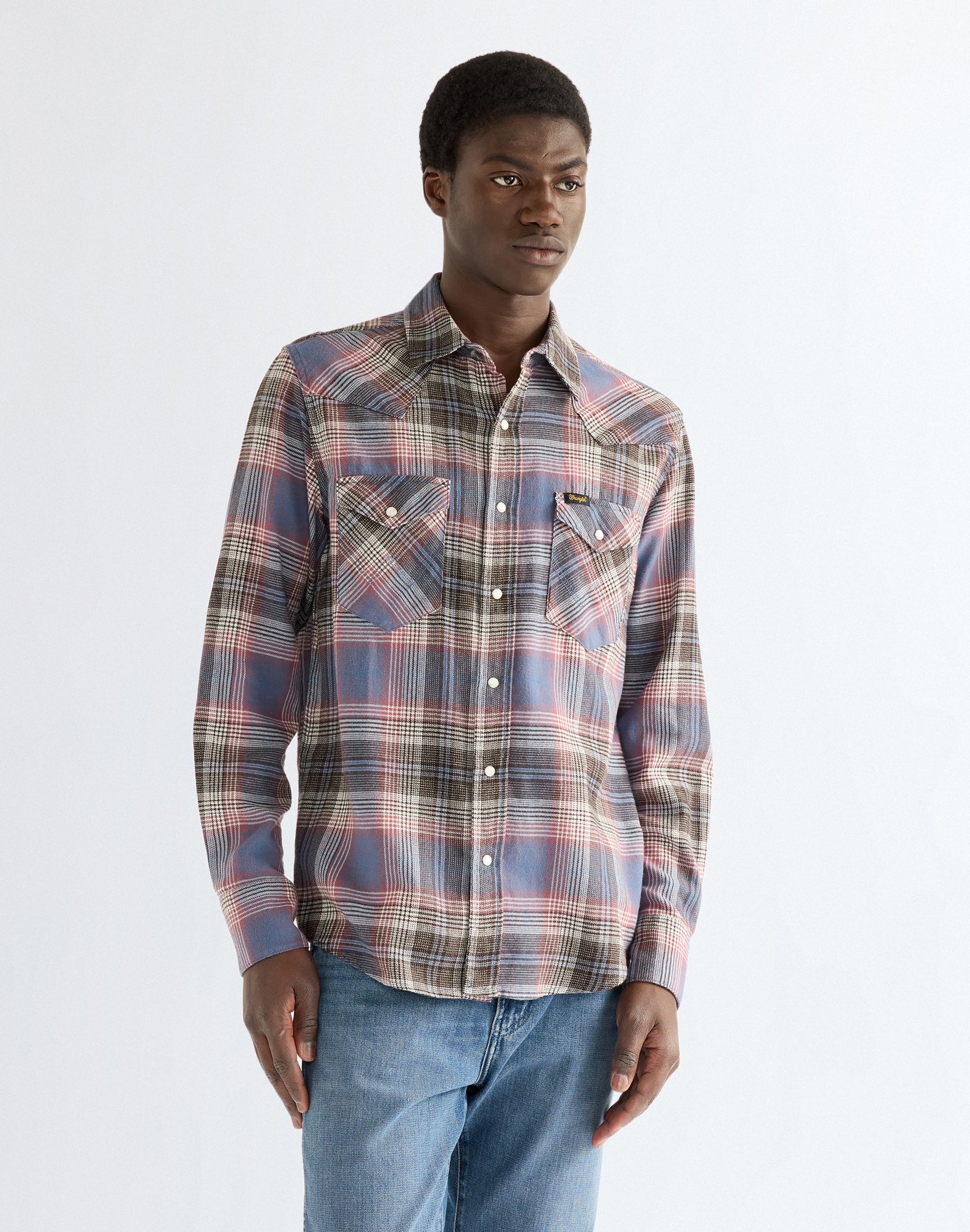 Langarmhemd Western in Soft Brown Hemden Wrangler