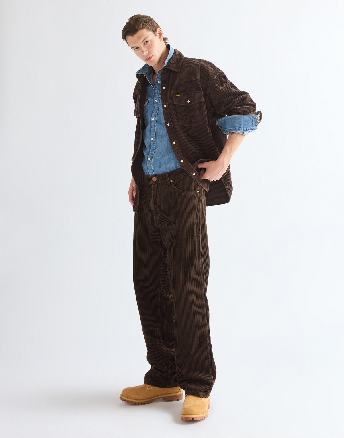 Langarmhemd Western in Coffee Hemden Wrangler